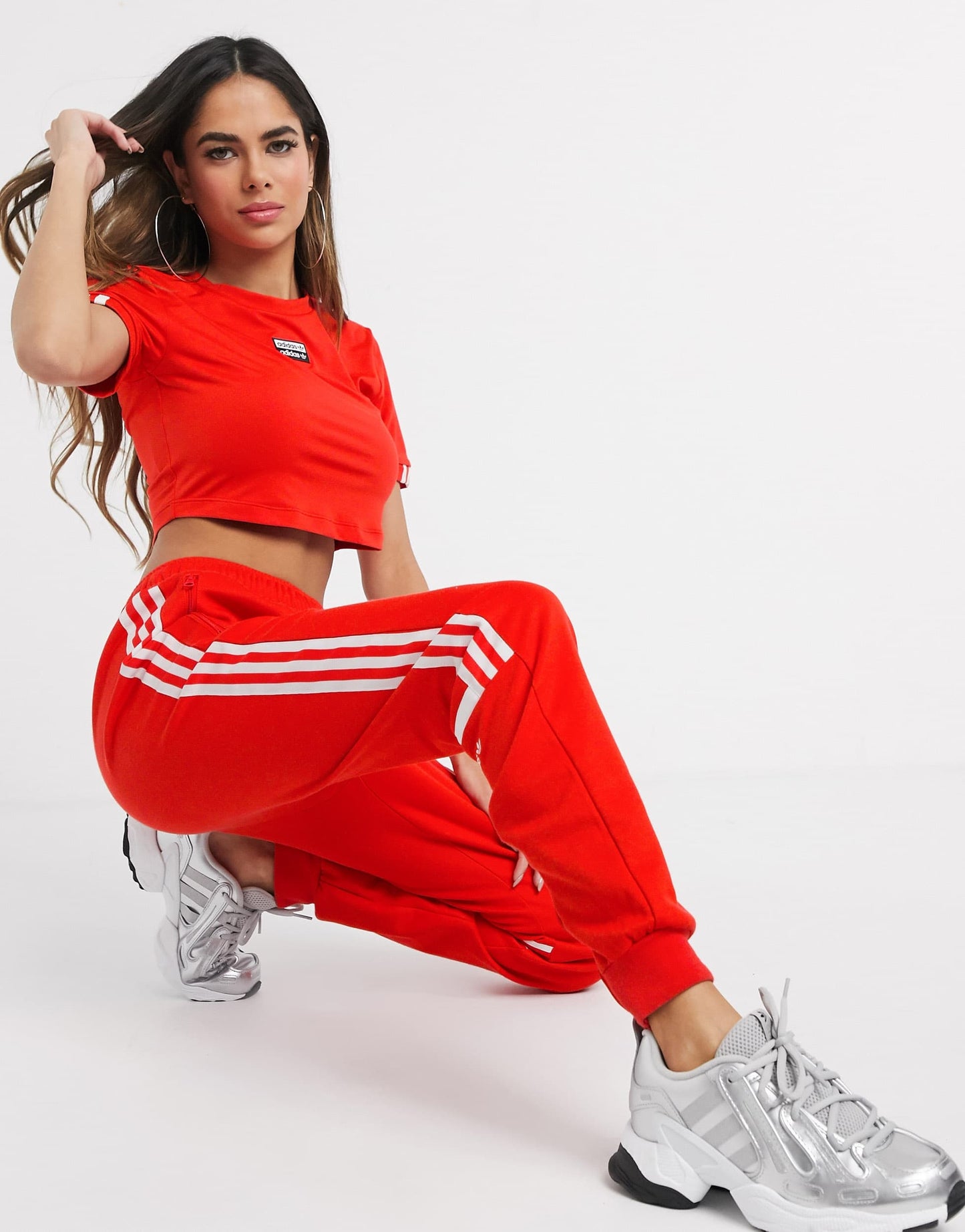 adidas Originals RYV cropped t-shirt in red