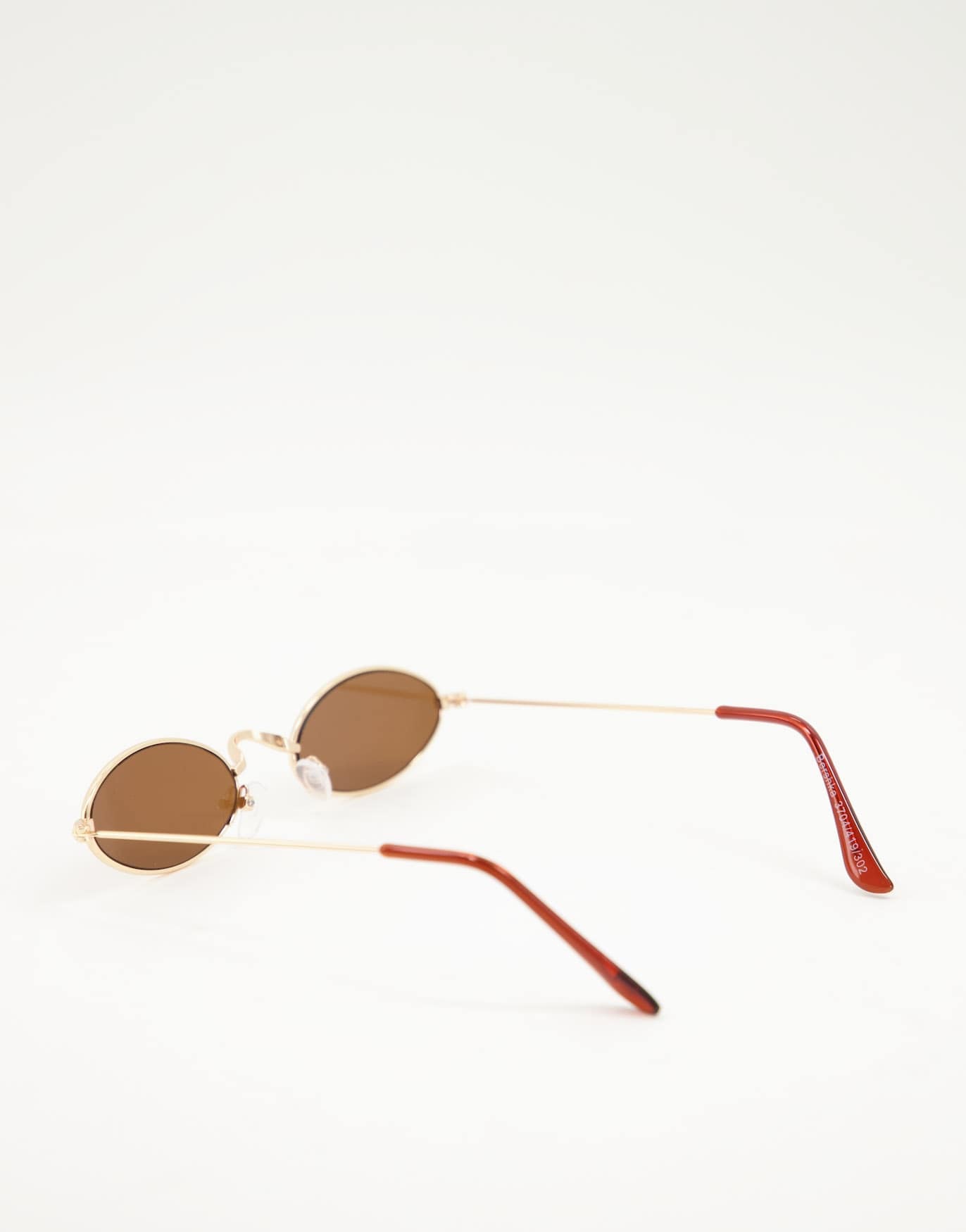 Bershka gold rimmed oval sunglasses in brown