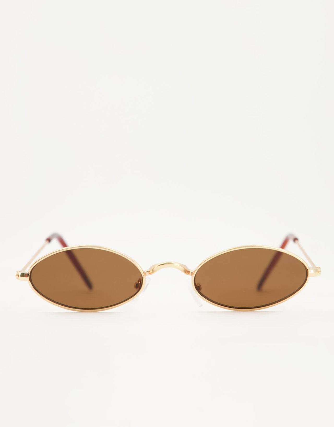 Bershka gold rimmed oval sunglasses in brown