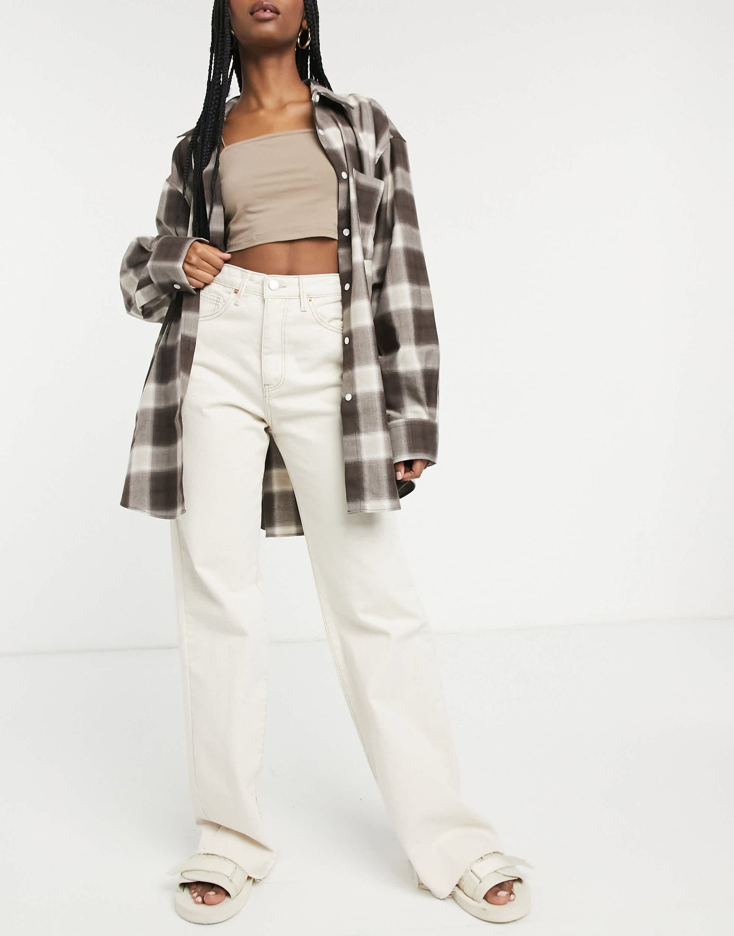 Stradivarius 90s dad jean in ecru