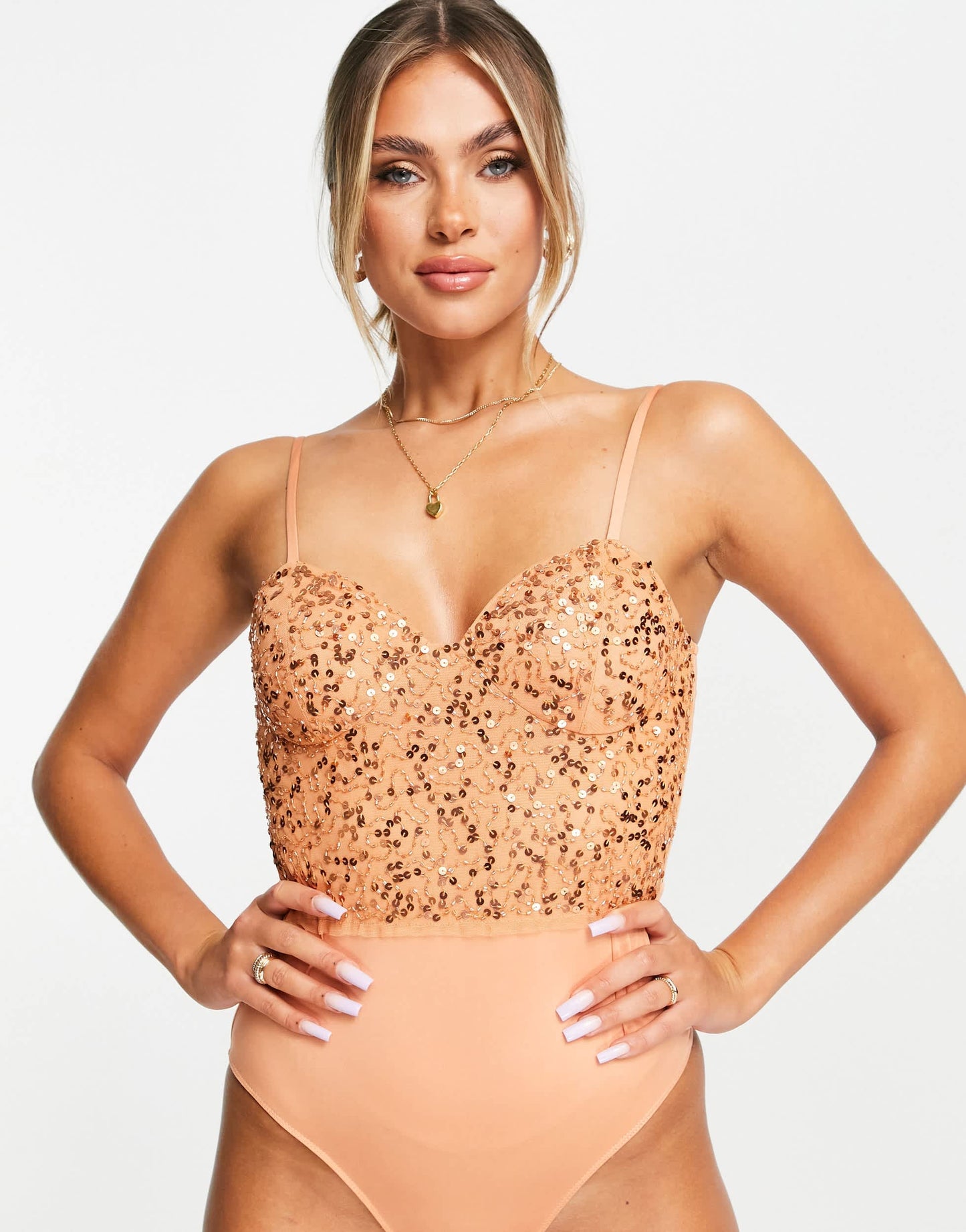 Starlet exclusive drape wrap embellished mini dress in orange