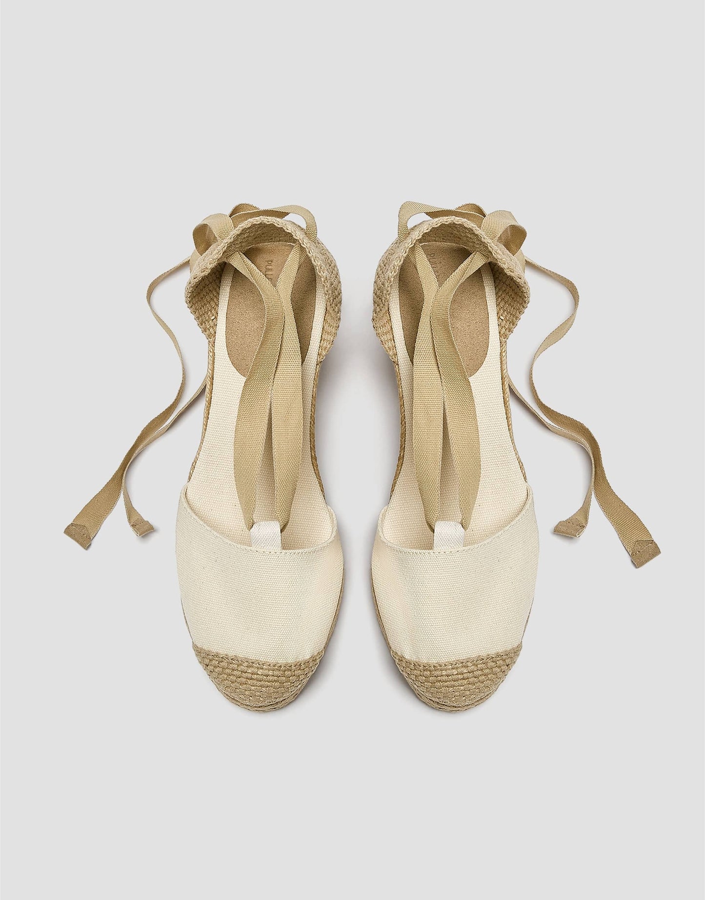 Pull&bear heeled espadrille tie up shoes in khaki