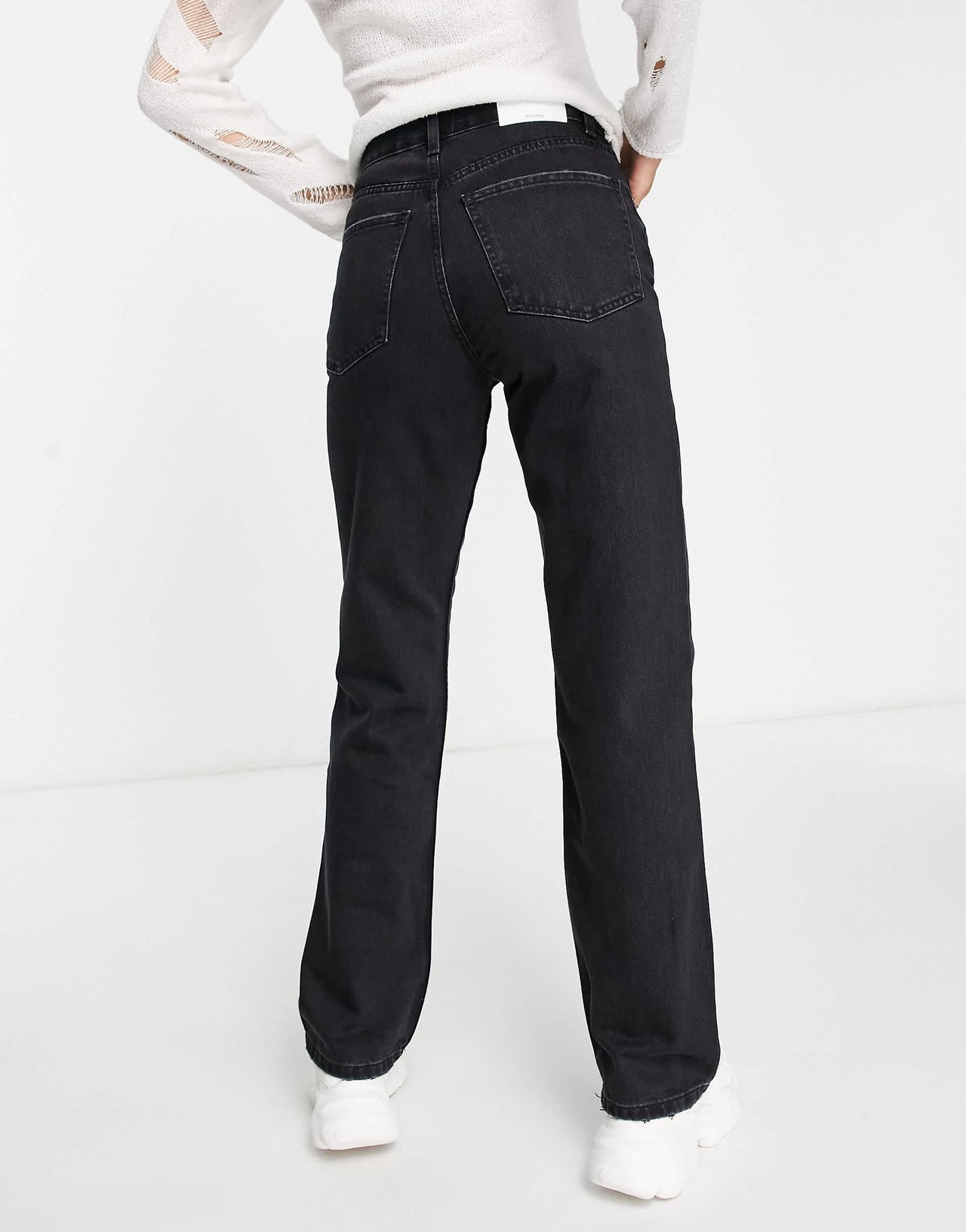 Bershka high waisted dad jean in black