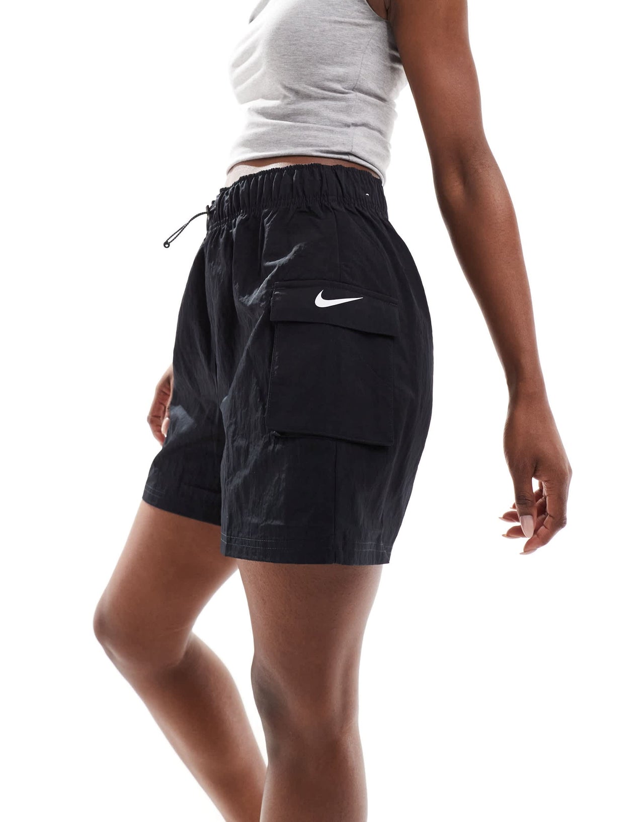 Nike Essential swoosh cargo shorts in black