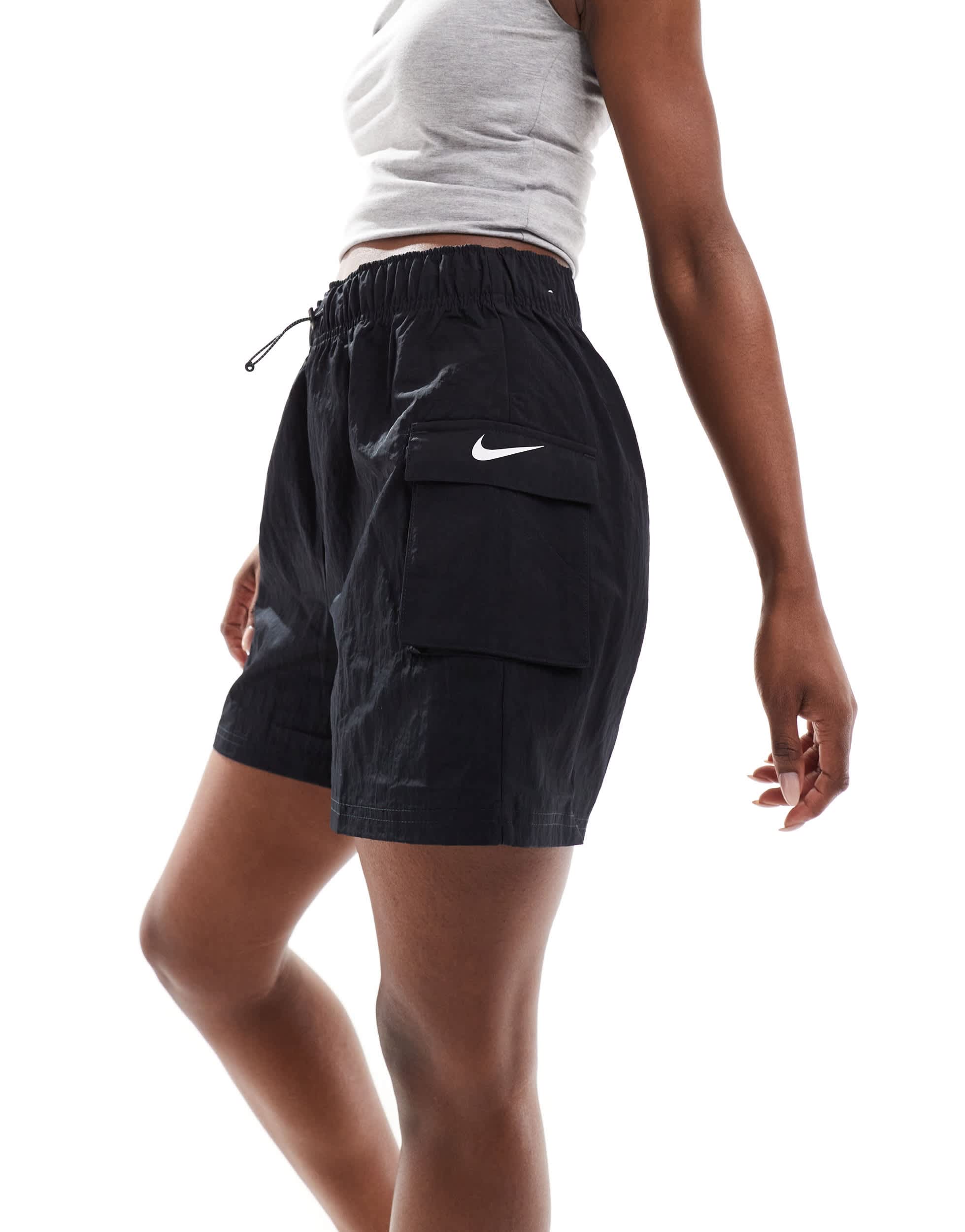 Nike Essential swoosh cargo shorts in black
