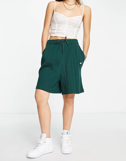 Nike mini swoosh ribbed jersey baller shorts in pro green