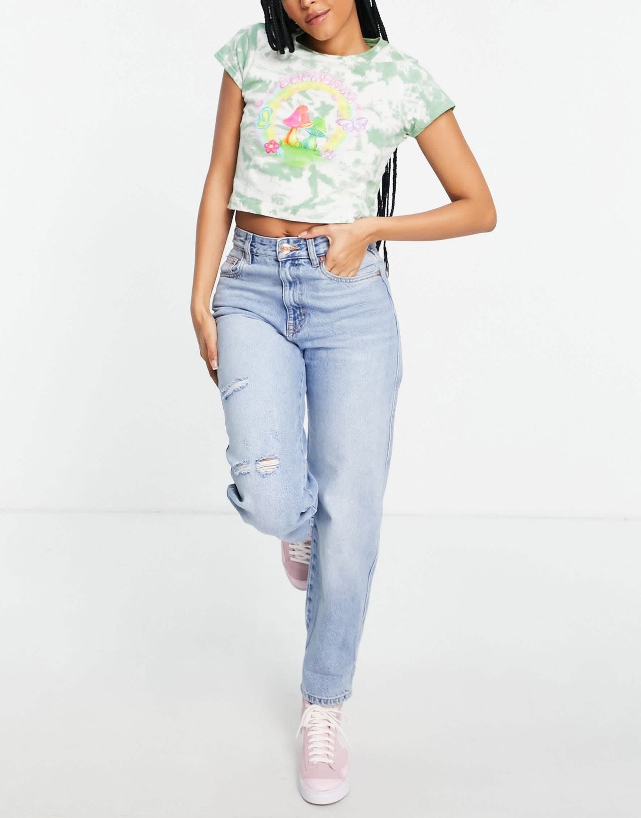 Pull&Bear slouchy basic jeans in medium blue