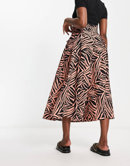 ASOS MADE IN KENYA paperbag waist trousers in tiger print