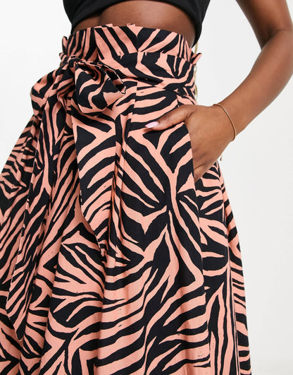 ASOS MADE IN KENYA paperbag waist trousers in tiger print