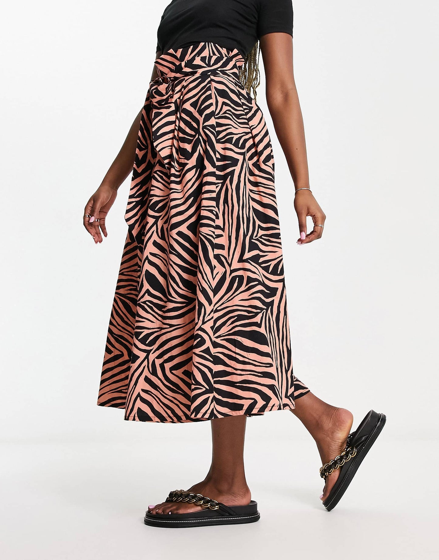 ASOS MADE IN KENYA paperbag waist trousers in tiger print