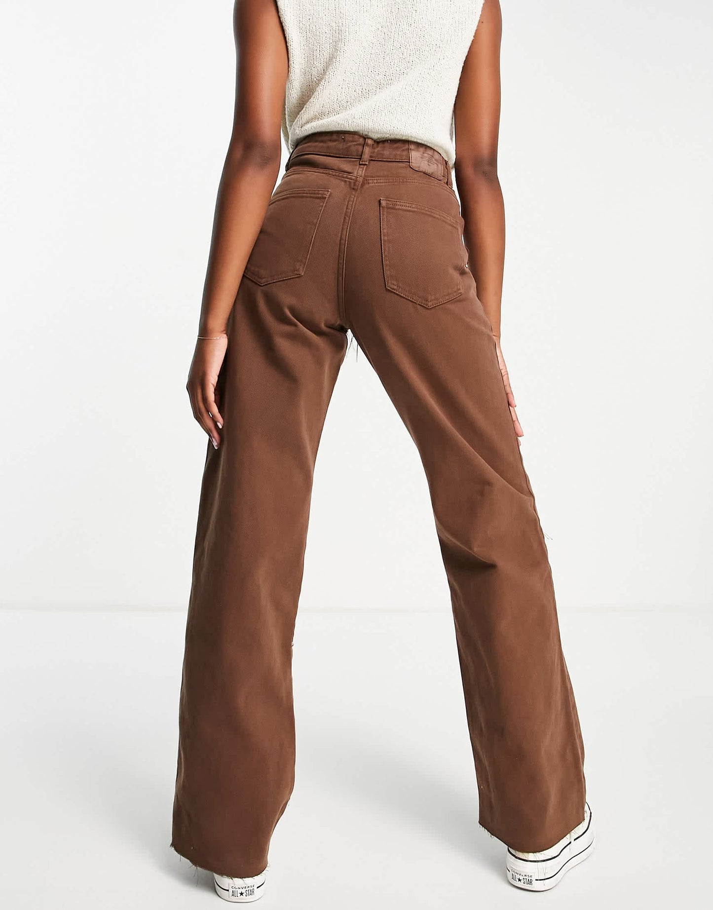 Stradivarius 90's dad jean in chocolate brown