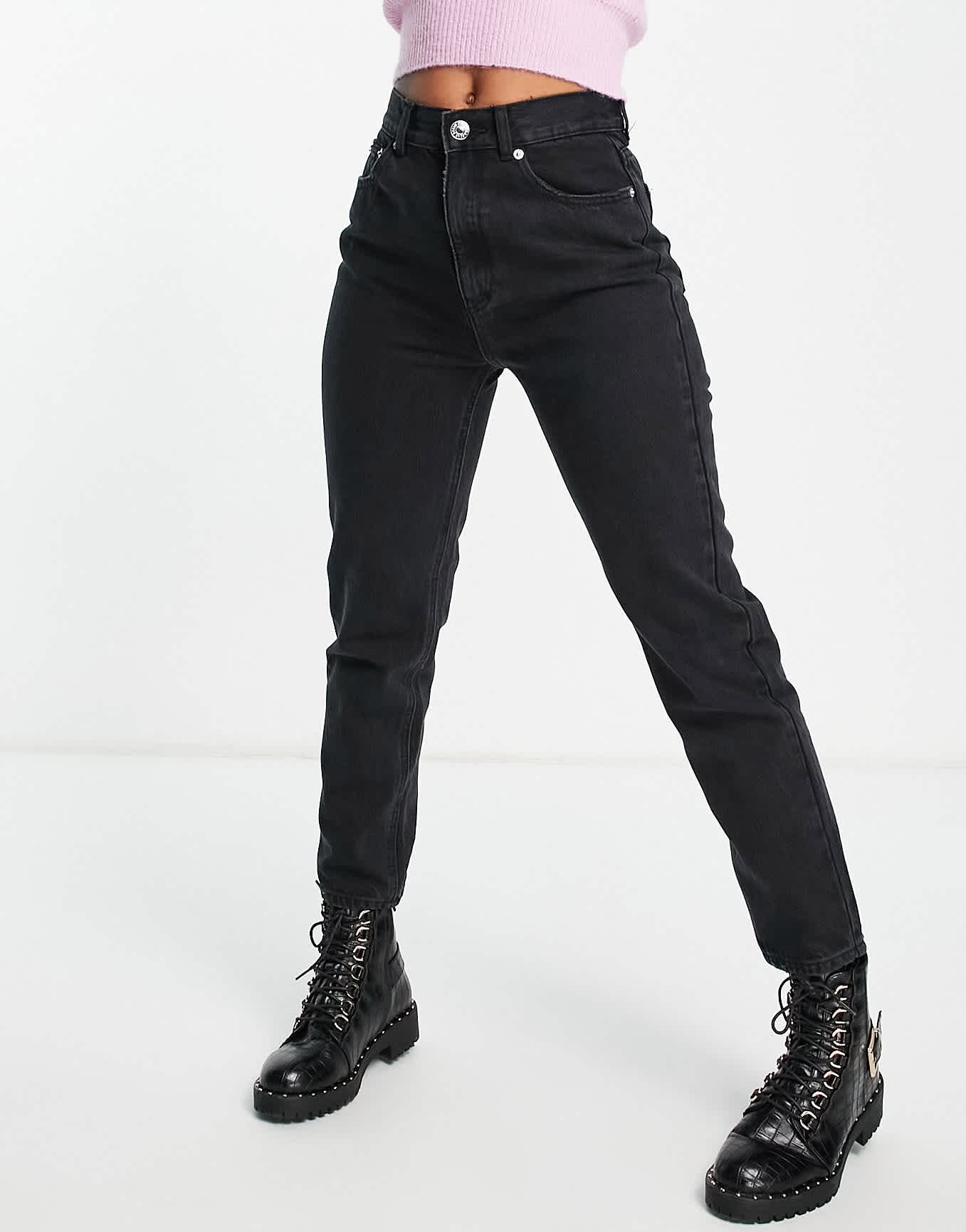 Pull&Bear basic mom jean in black