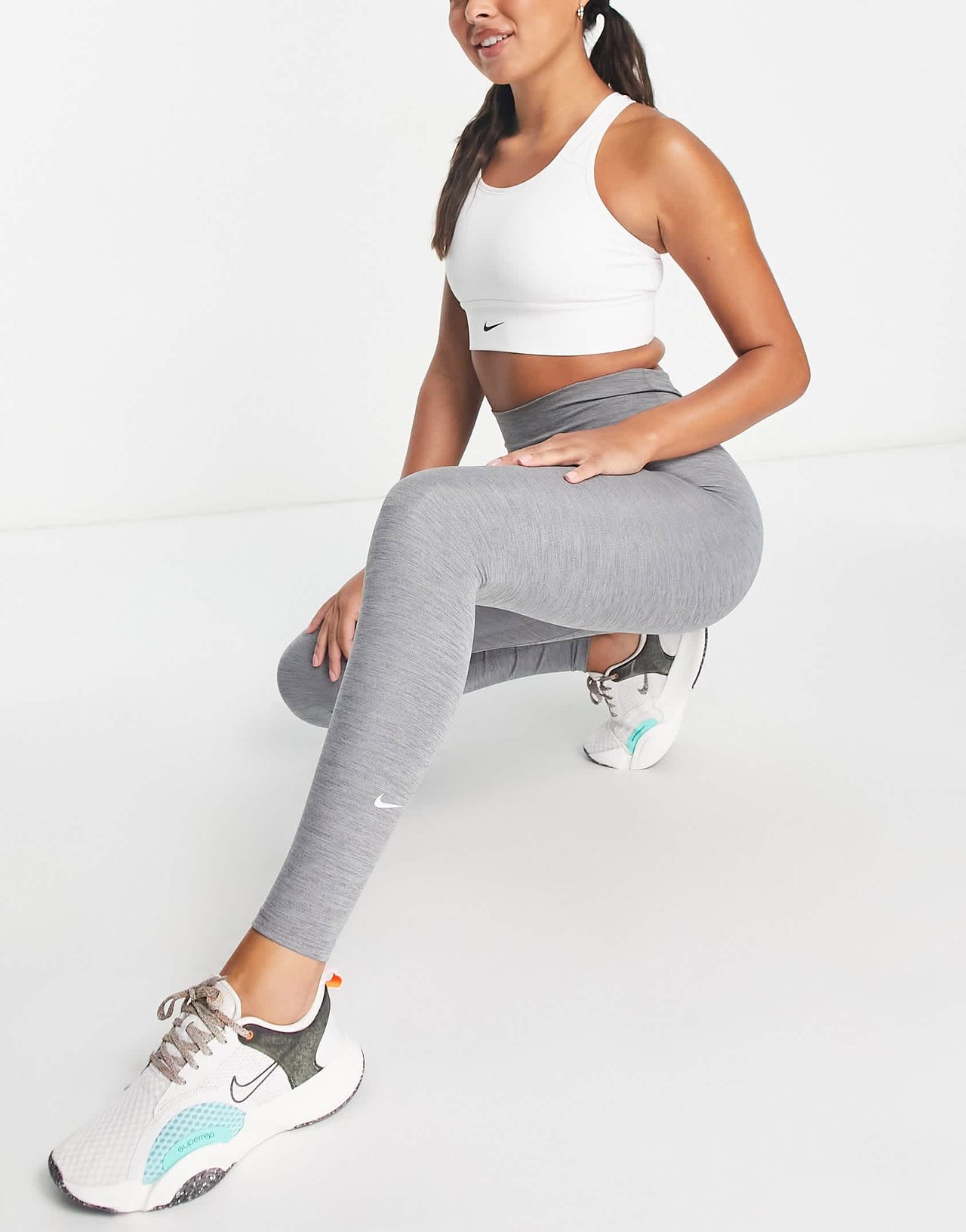 Nike One Training Dri-FIT high rise sculpt leggings in grey