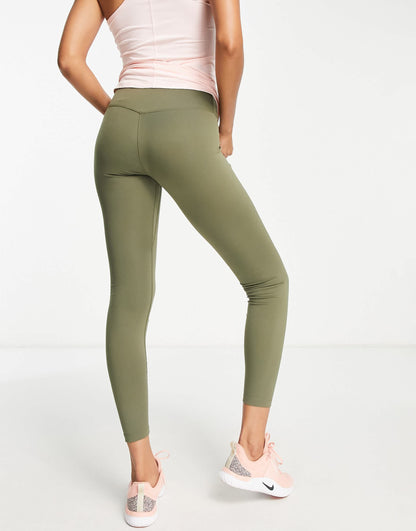 Nike One Training Dri-FIT midrise leggings in khaki