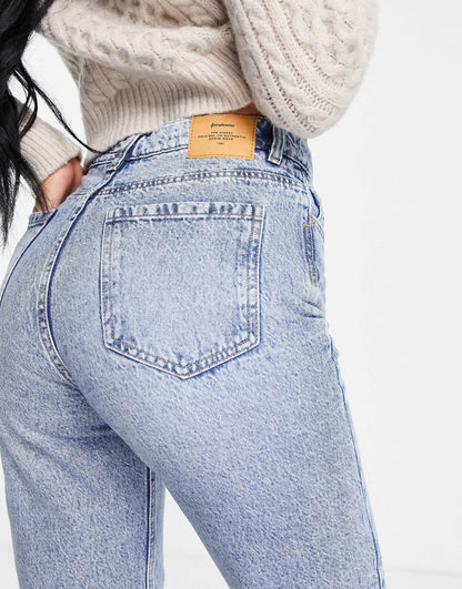 Stradivarius Tall mom fit vintage jean in light wash