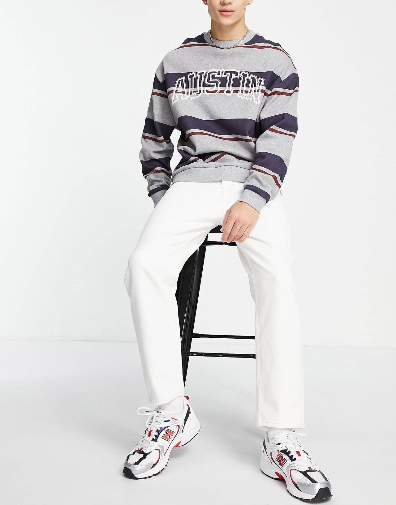 Pull&Bear dad fit jeans in white