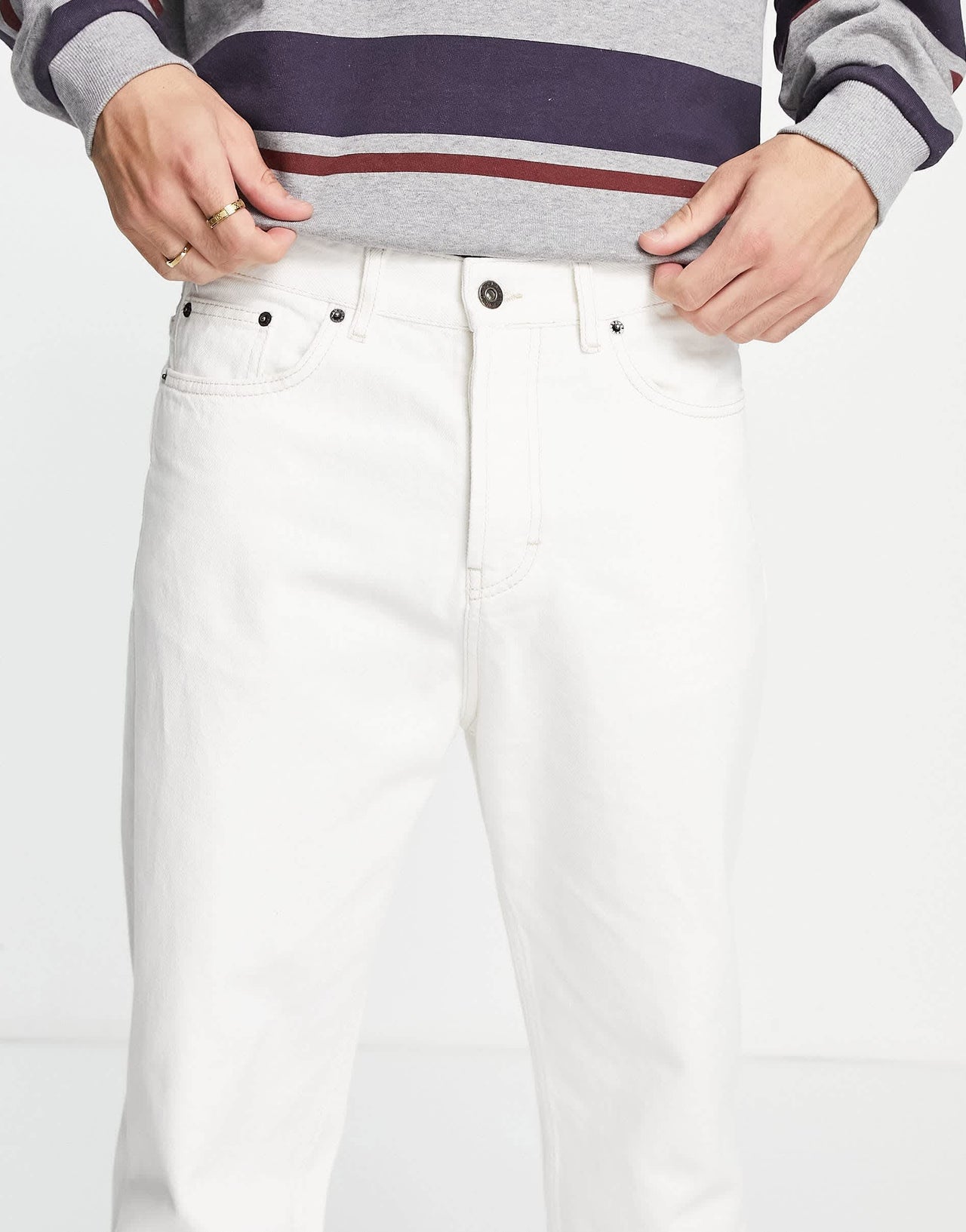 Pull&Bear dad fit jeans in white