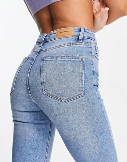 Stradivarius Tall vintage fit straight jeans in medium wash