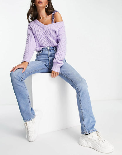 Stradivarius Tall vintage fit straight jeans in medium wash