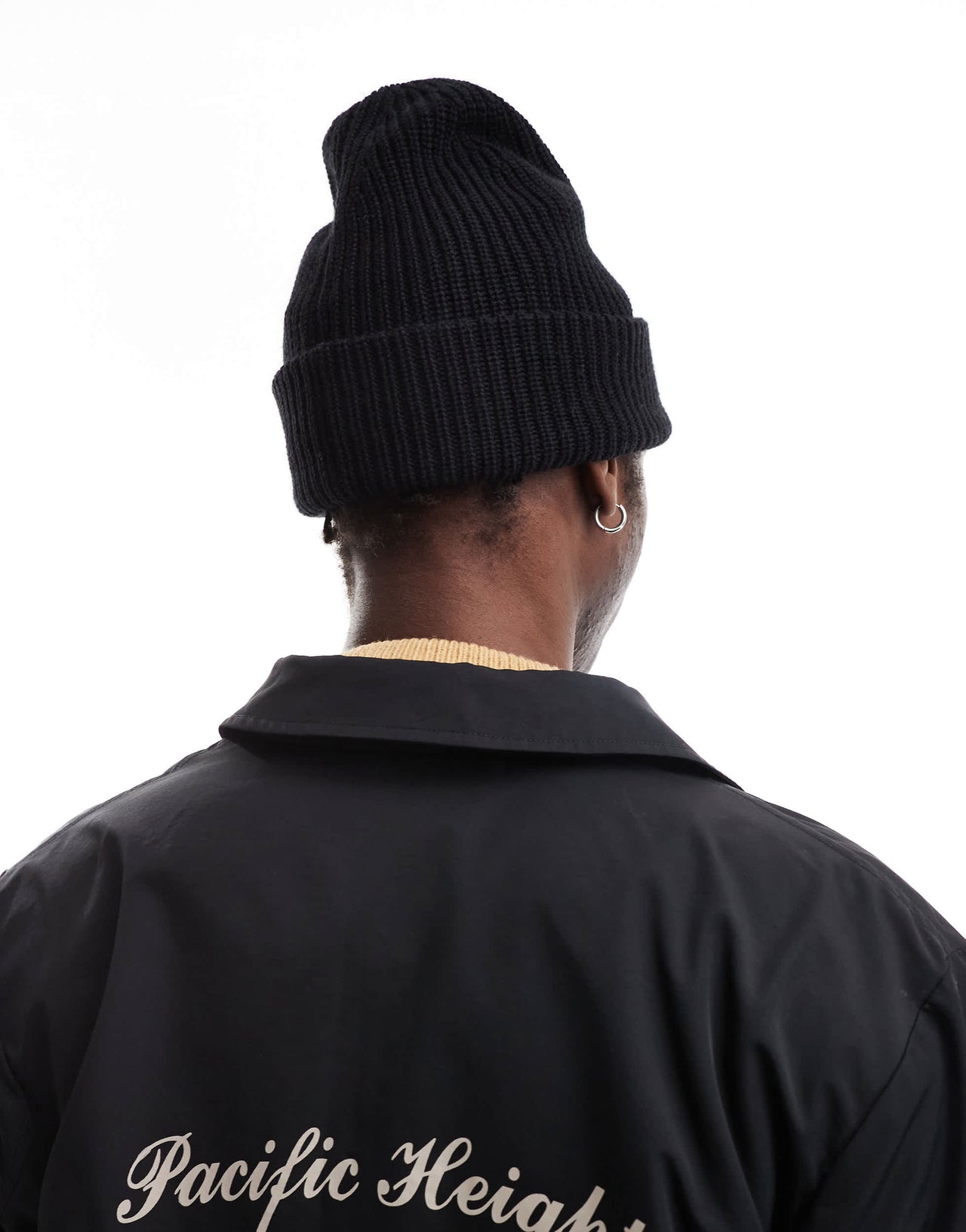 Calvin Klein monogram badge beanie in black