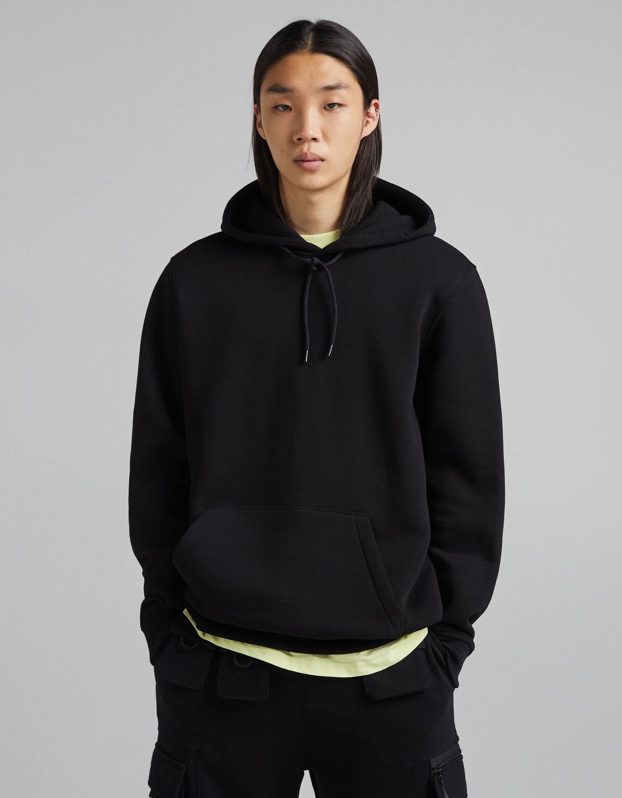 Bershka join life hoodie in black