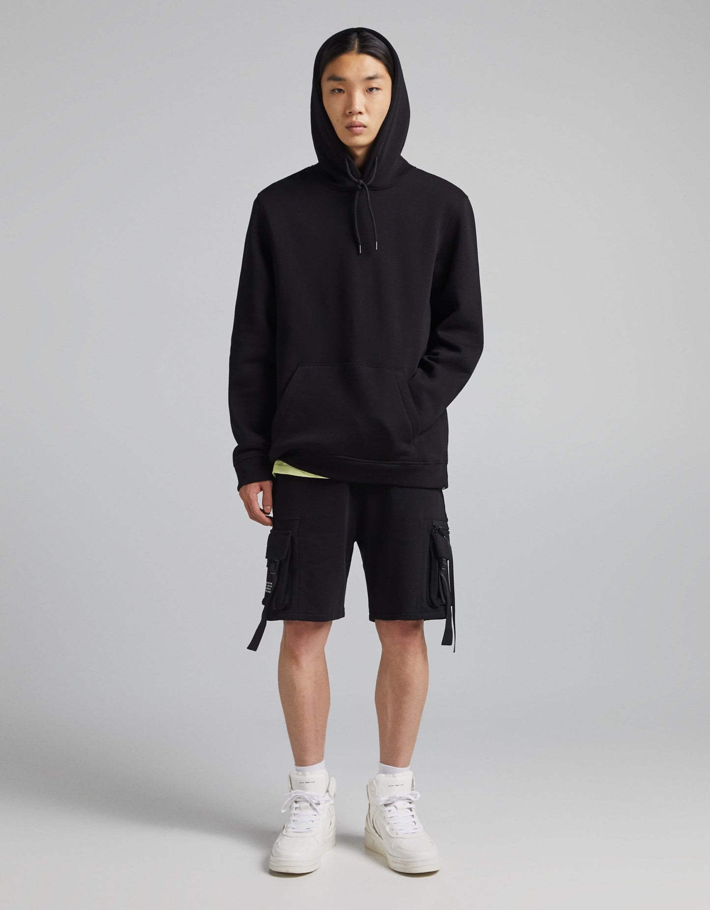 Bershka join life hoodie in black