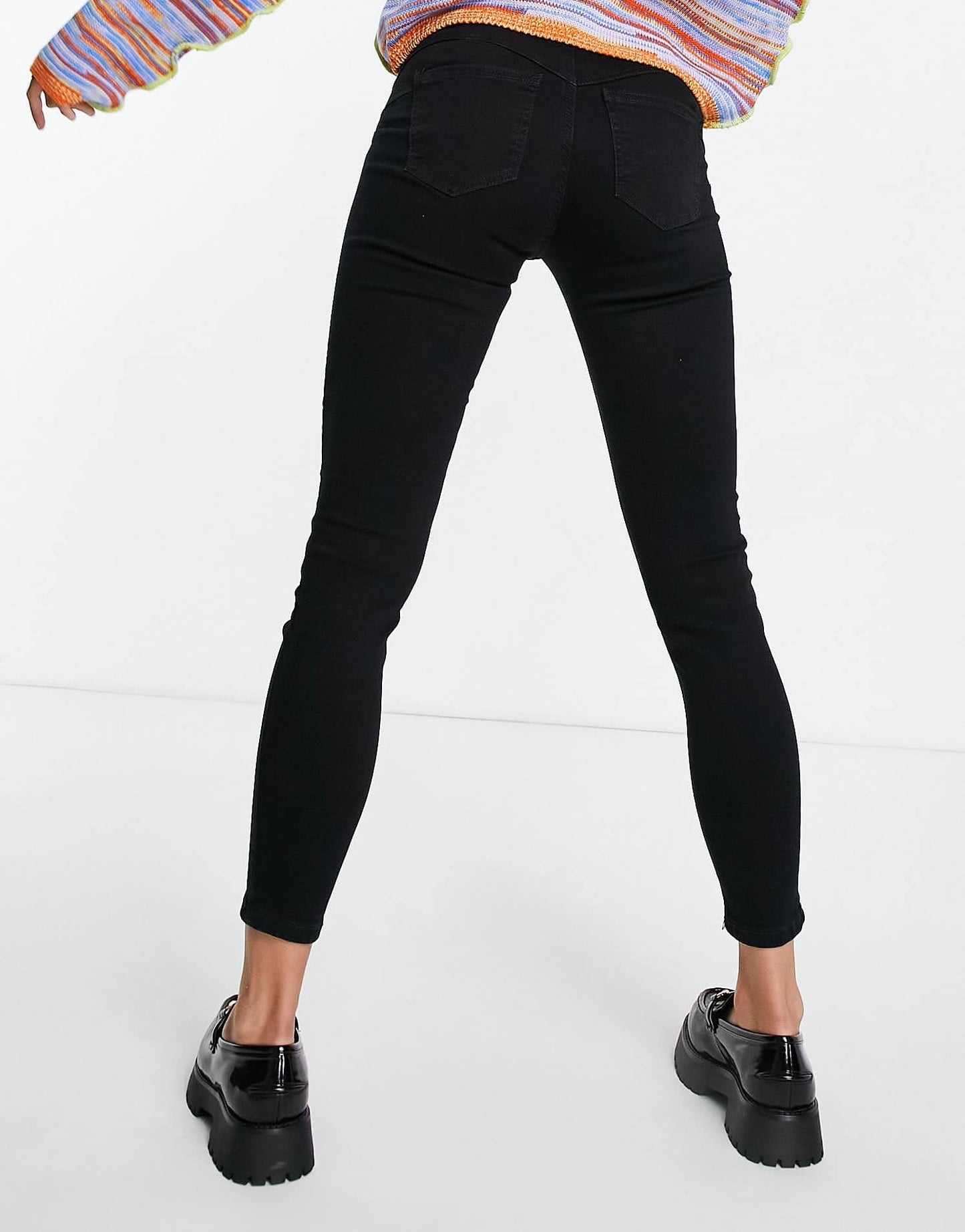 Pull&Bear Tall push up sculpt skinny jean in black