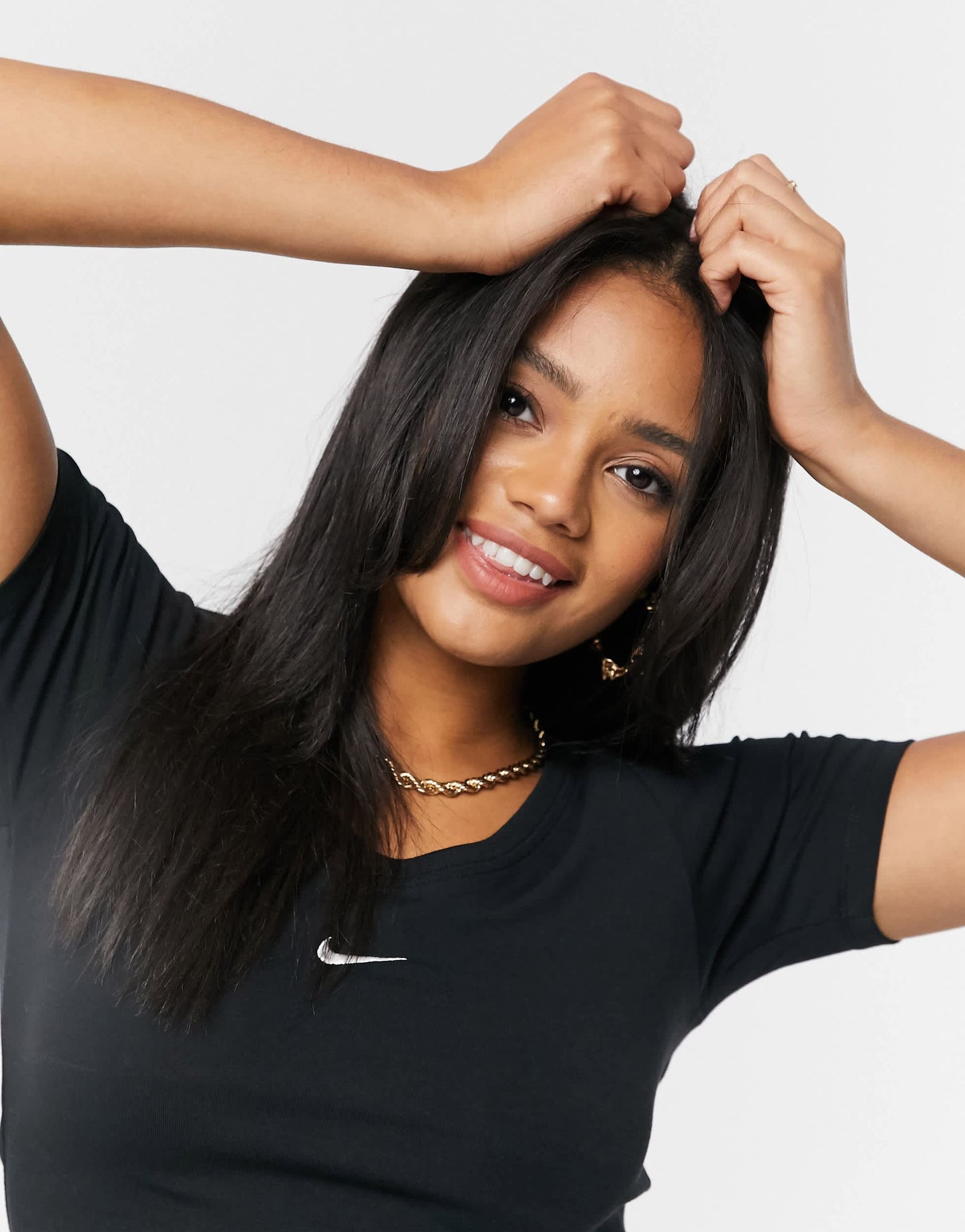 Nike Club Essentials crop t-shirt in black