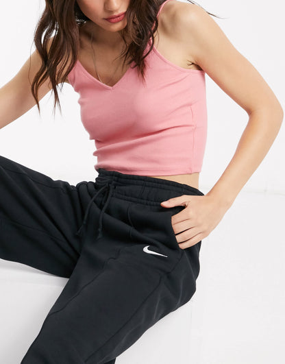Nike high waisted wide leg joggers in black