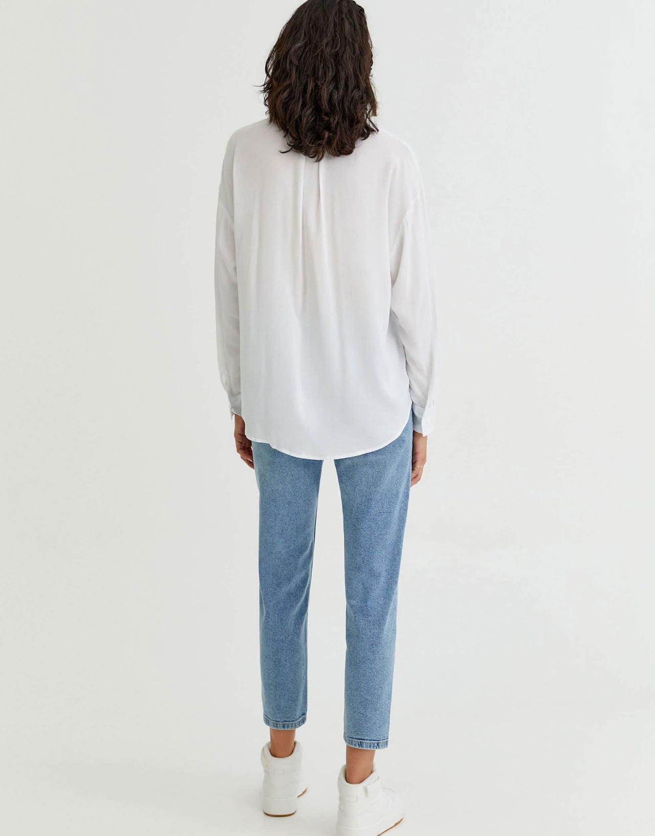 Pull&Bear oversized shirt in white