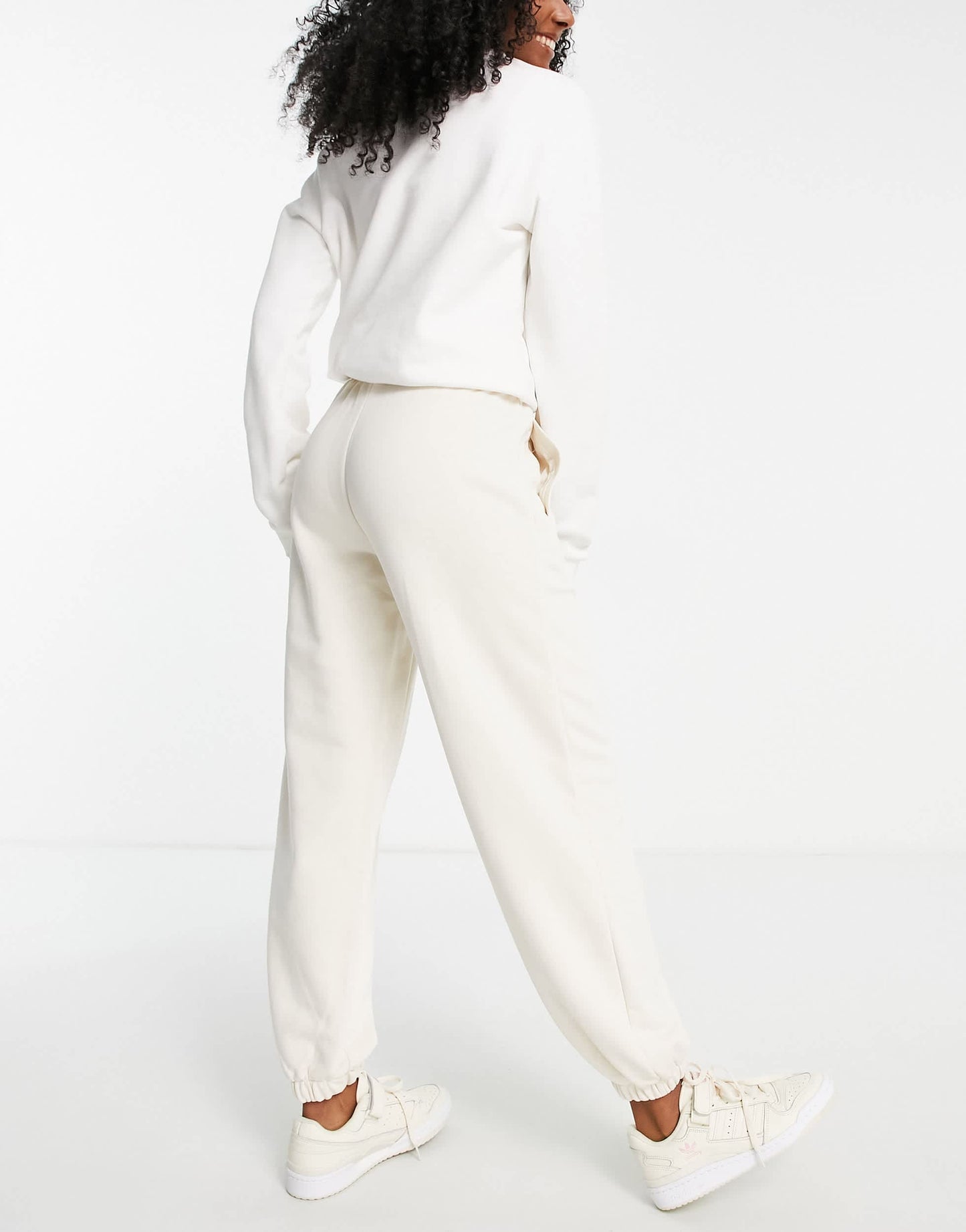 adidas Originals '80's Aerobic' oversized joggers in off white