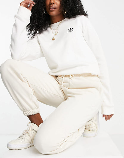 adidas Originals '80's Aerobic' oversized joggers in off white