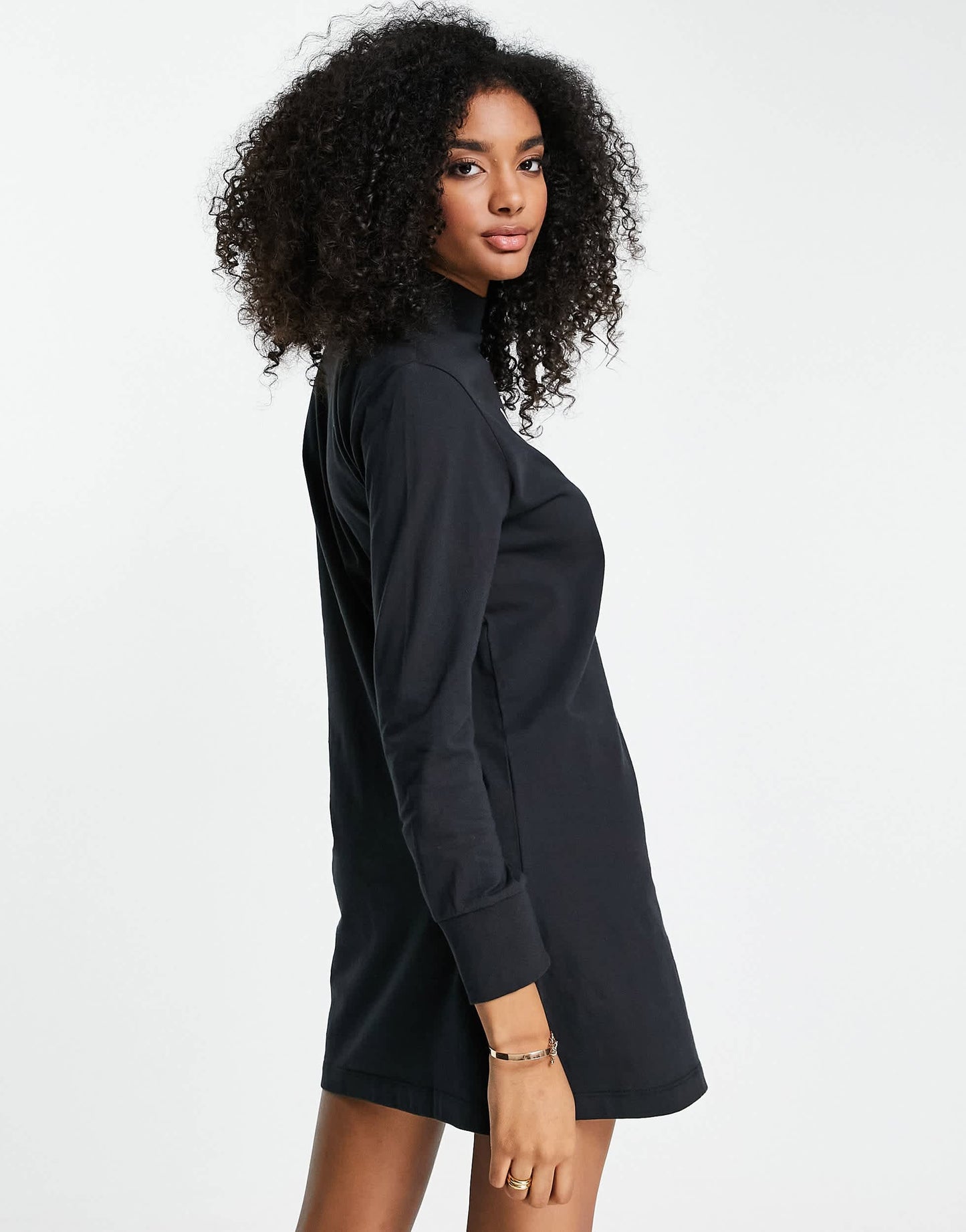 Levi's poster logo mock neck jersey dress in black