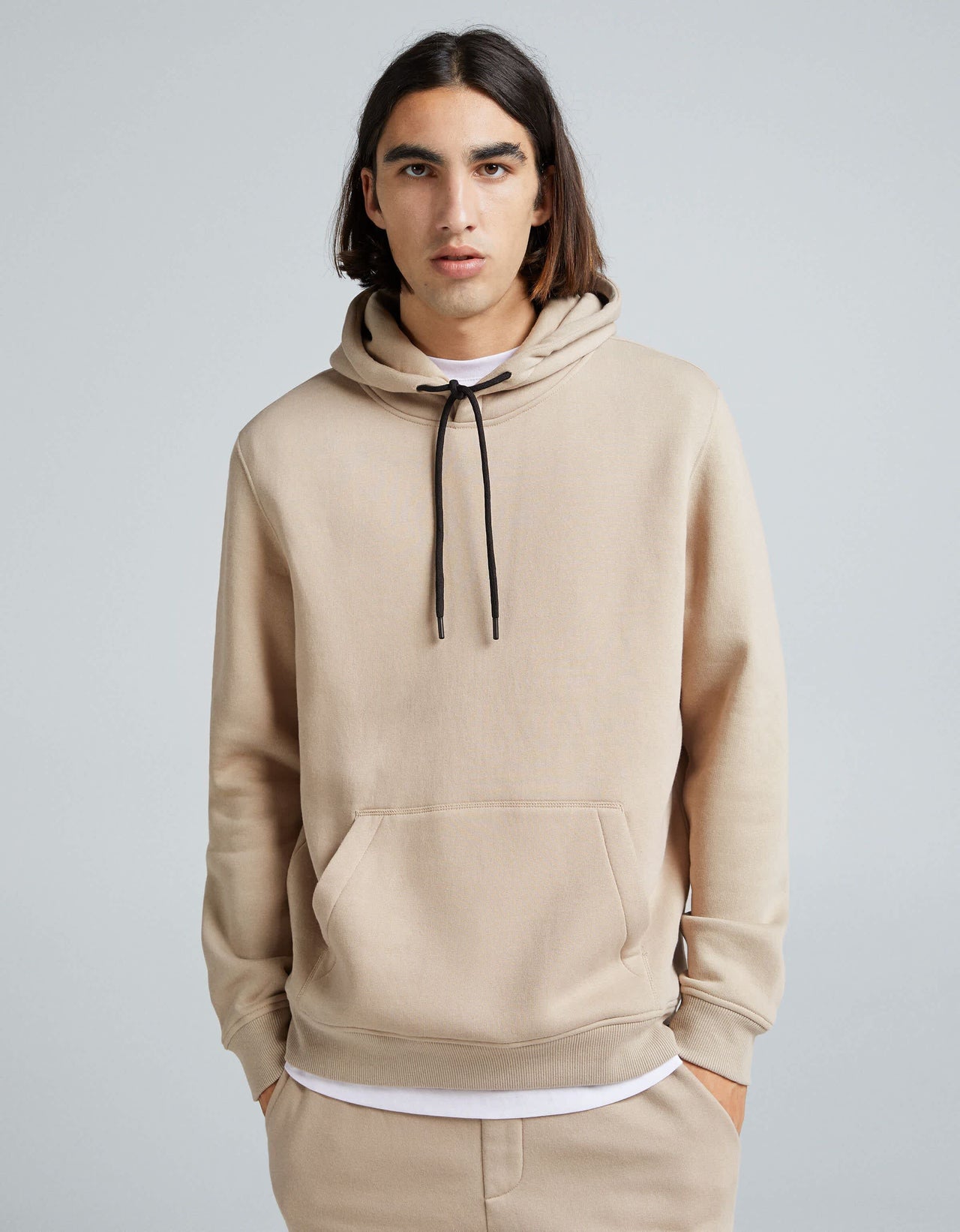 Bershka hoodie in beige