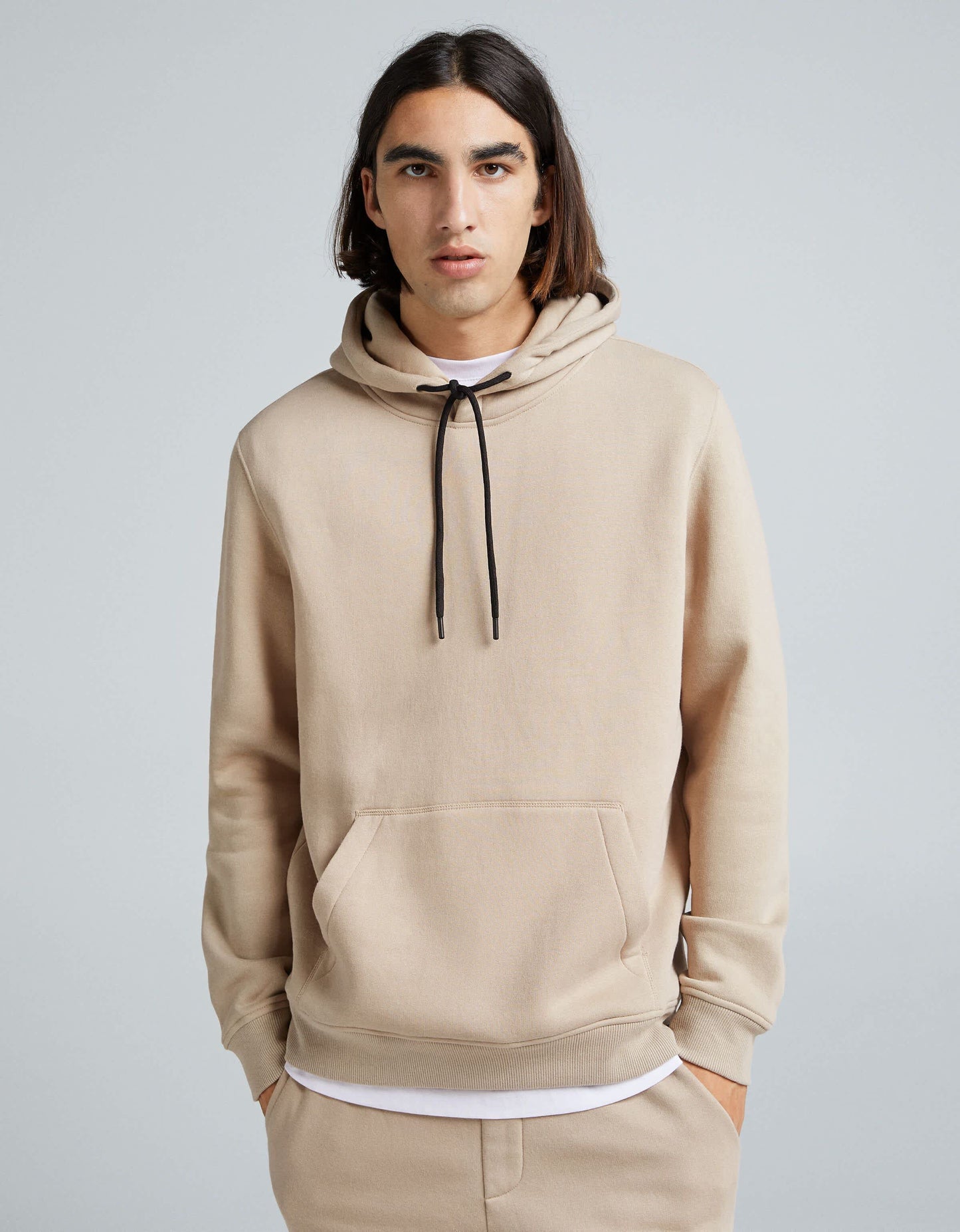 Bershka hoodie in beige
