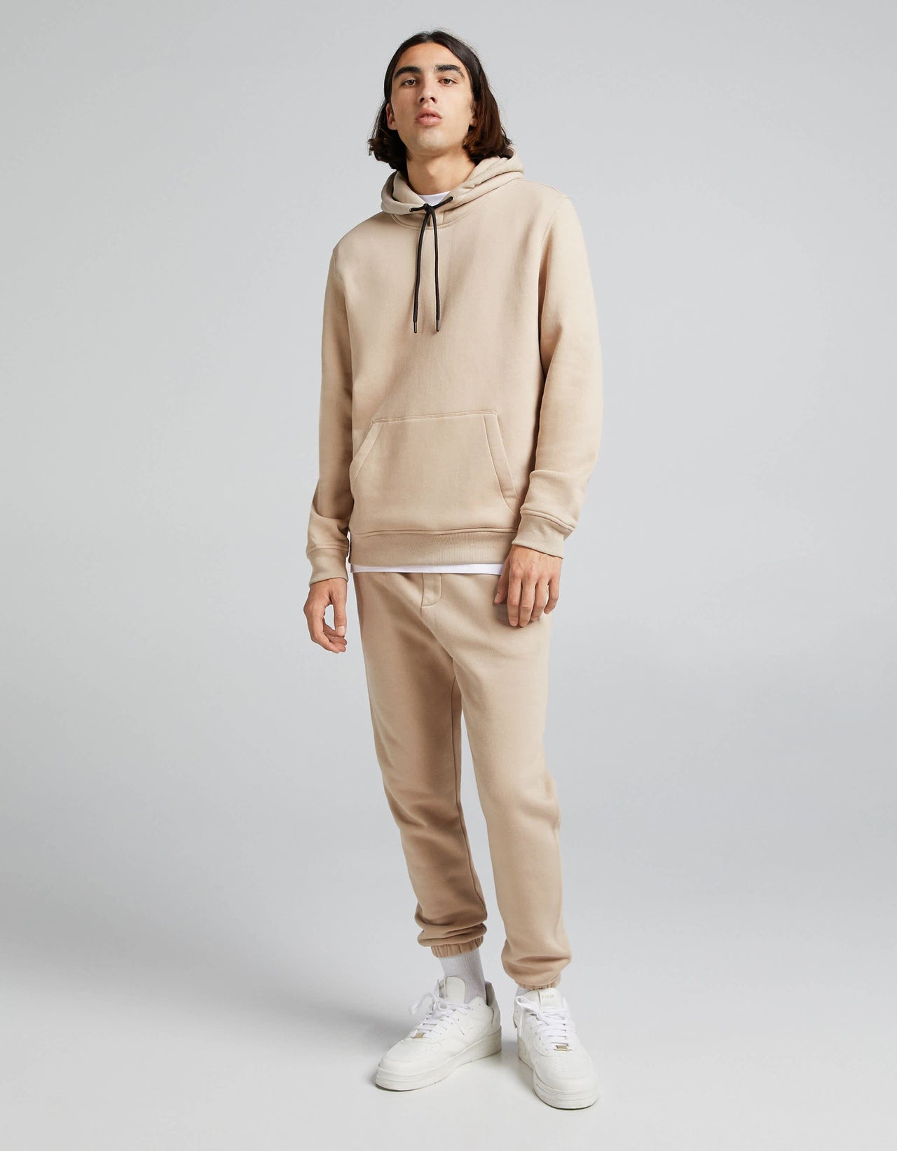 Bershka hoodie in beige