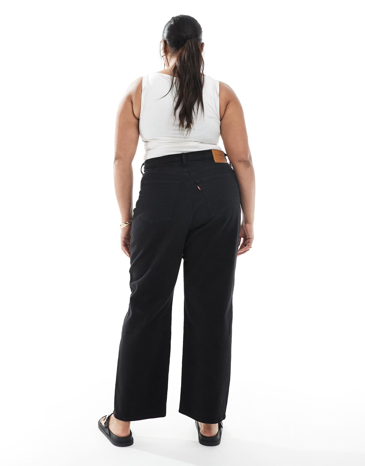 Levi's Plus ribcage straight leg ankle grazer jeans in black