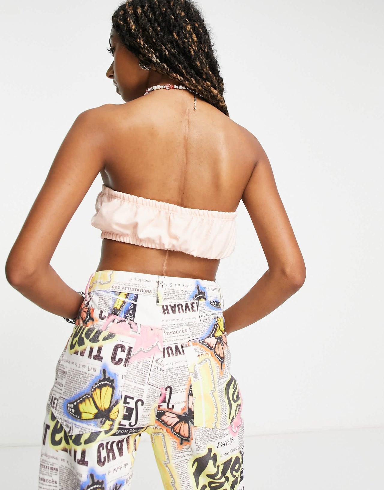 Nike Air pique bandeau top in pink