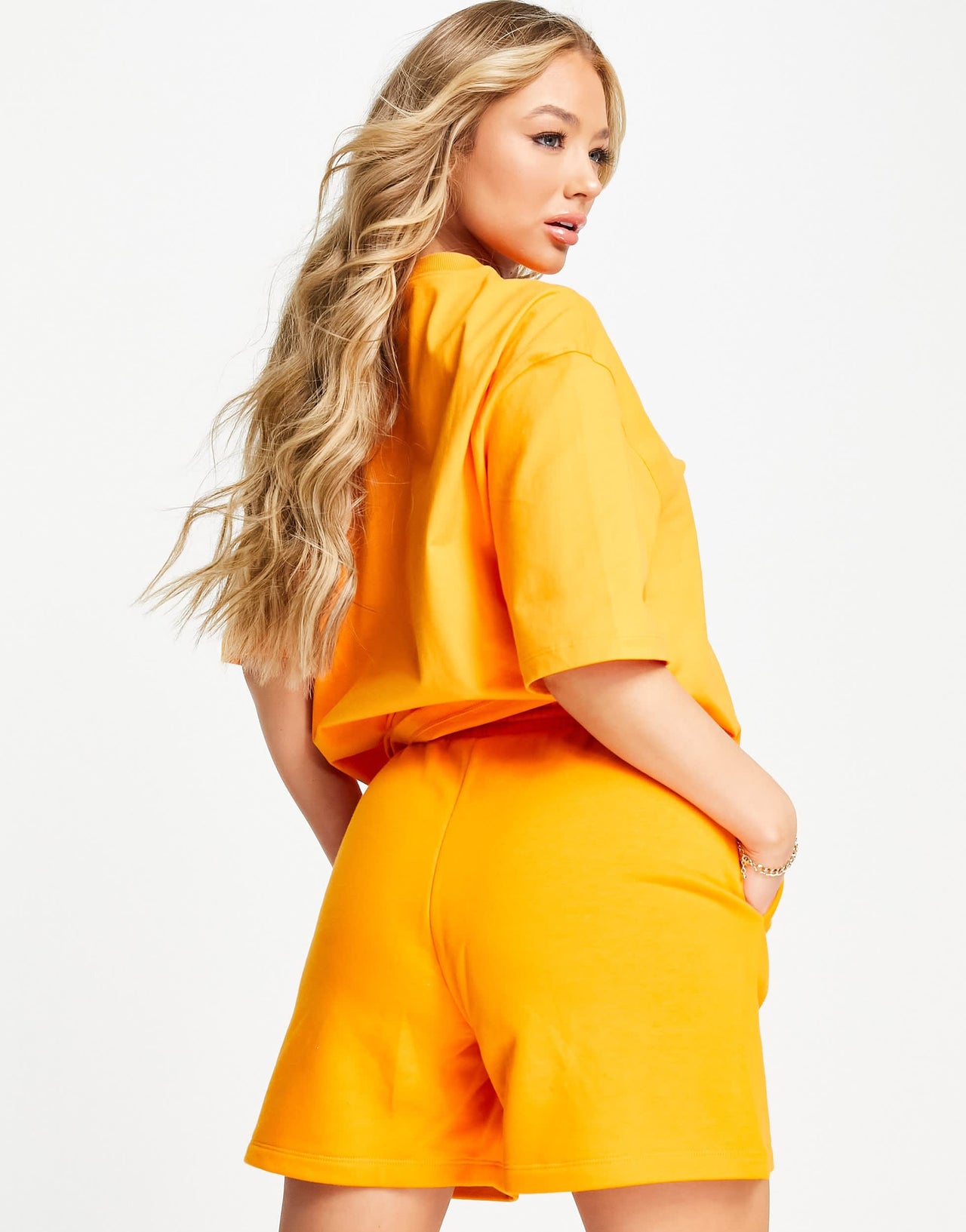 adidas Originals  essentials shorts with logo in orange