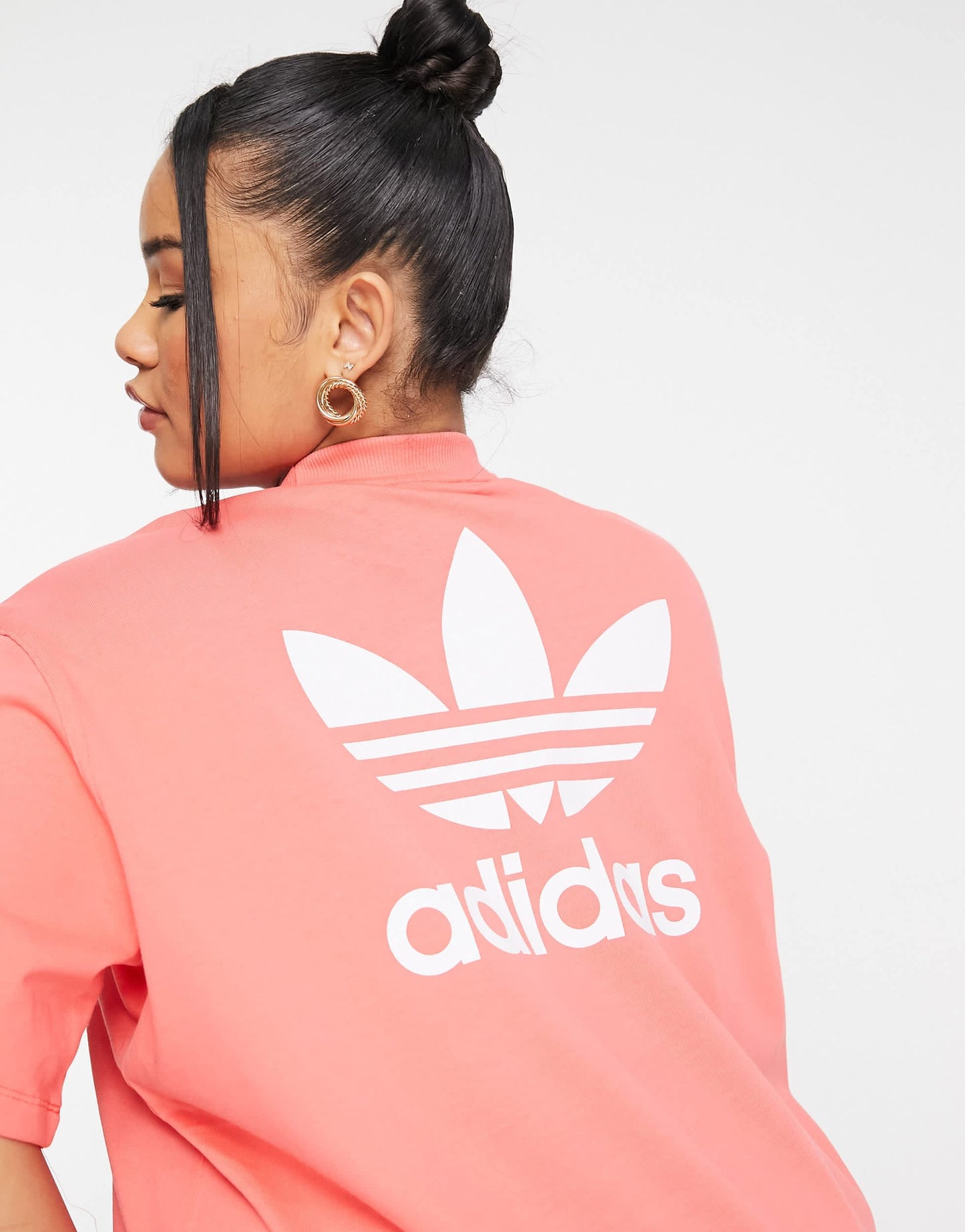 adidas Originals Plus adicolour t-shirt dress with back print in red