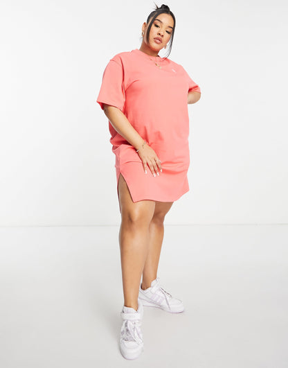 adidas Originals Plus adicolour t-shirt dress with back print in red