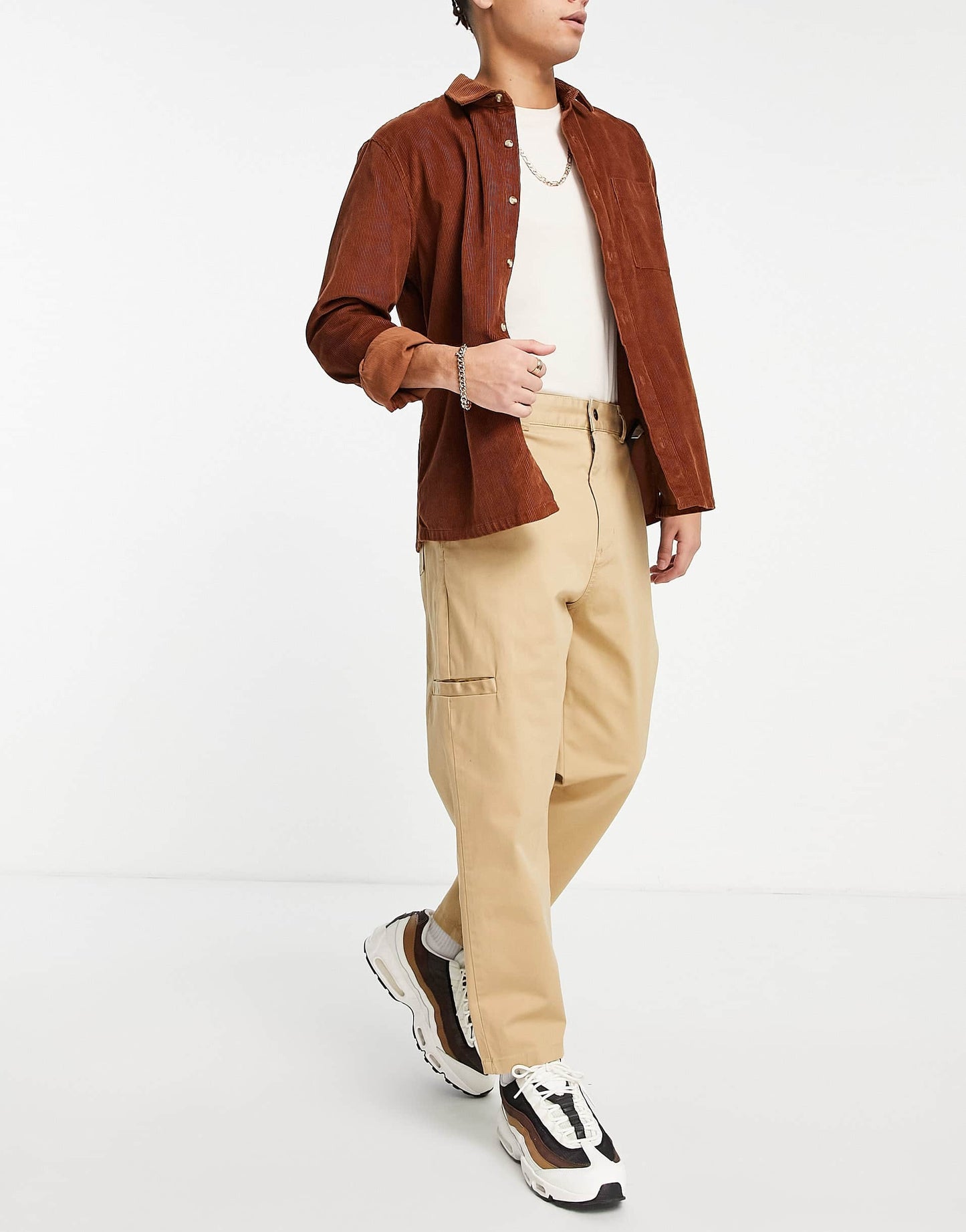 Bershka tapered chinos in tan