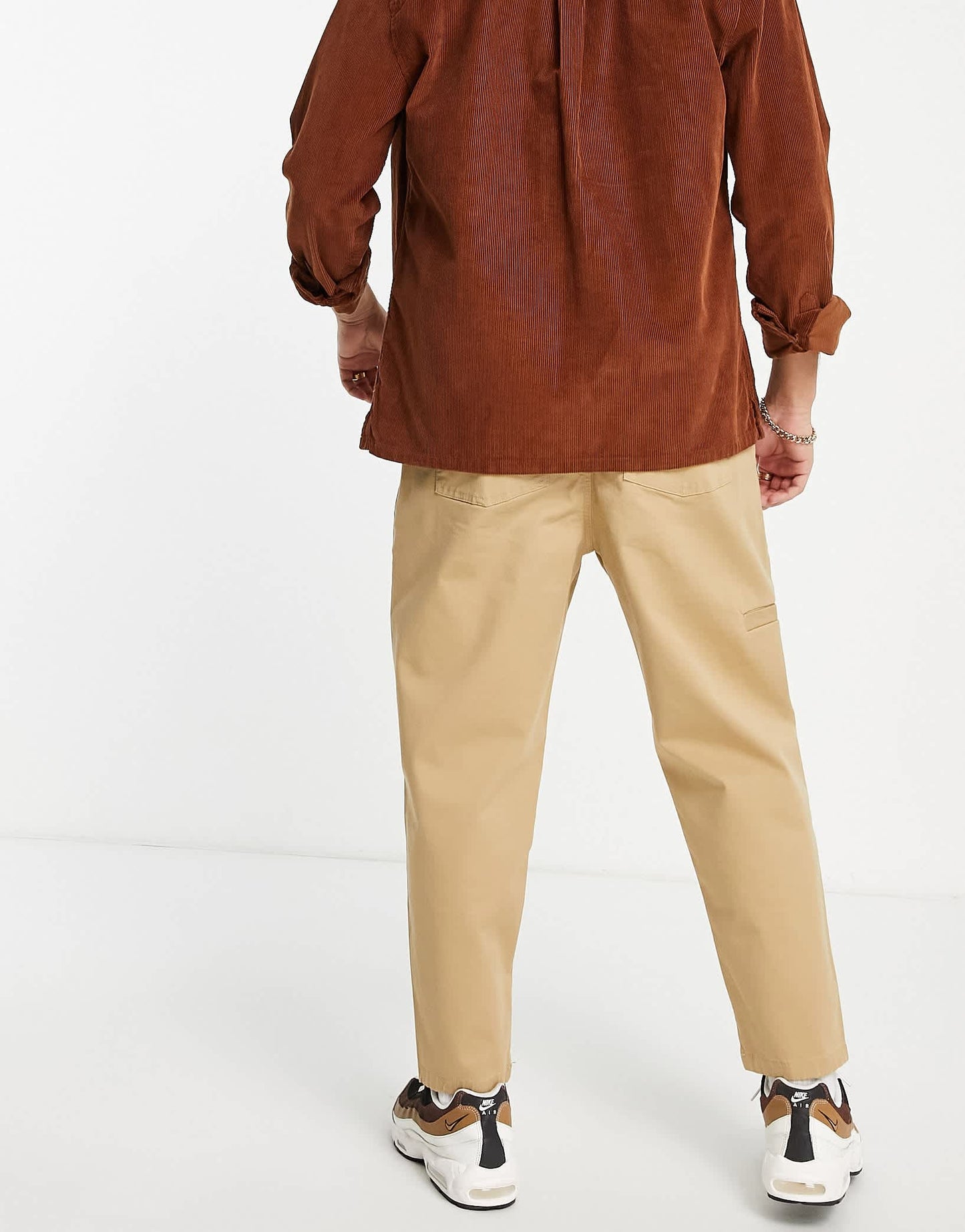 Bershka tapered chinos in tan