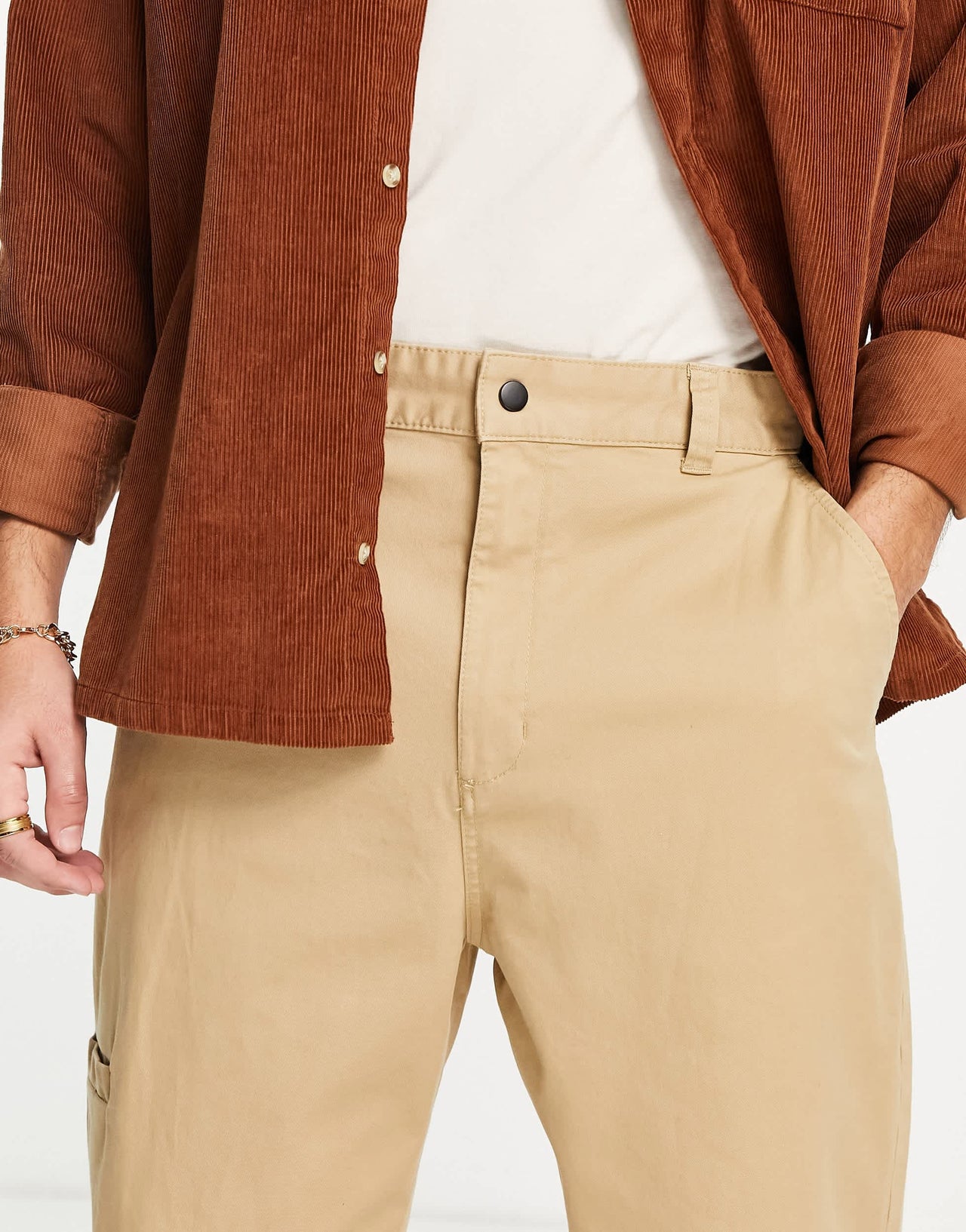 Bershka tapered chinos in tan