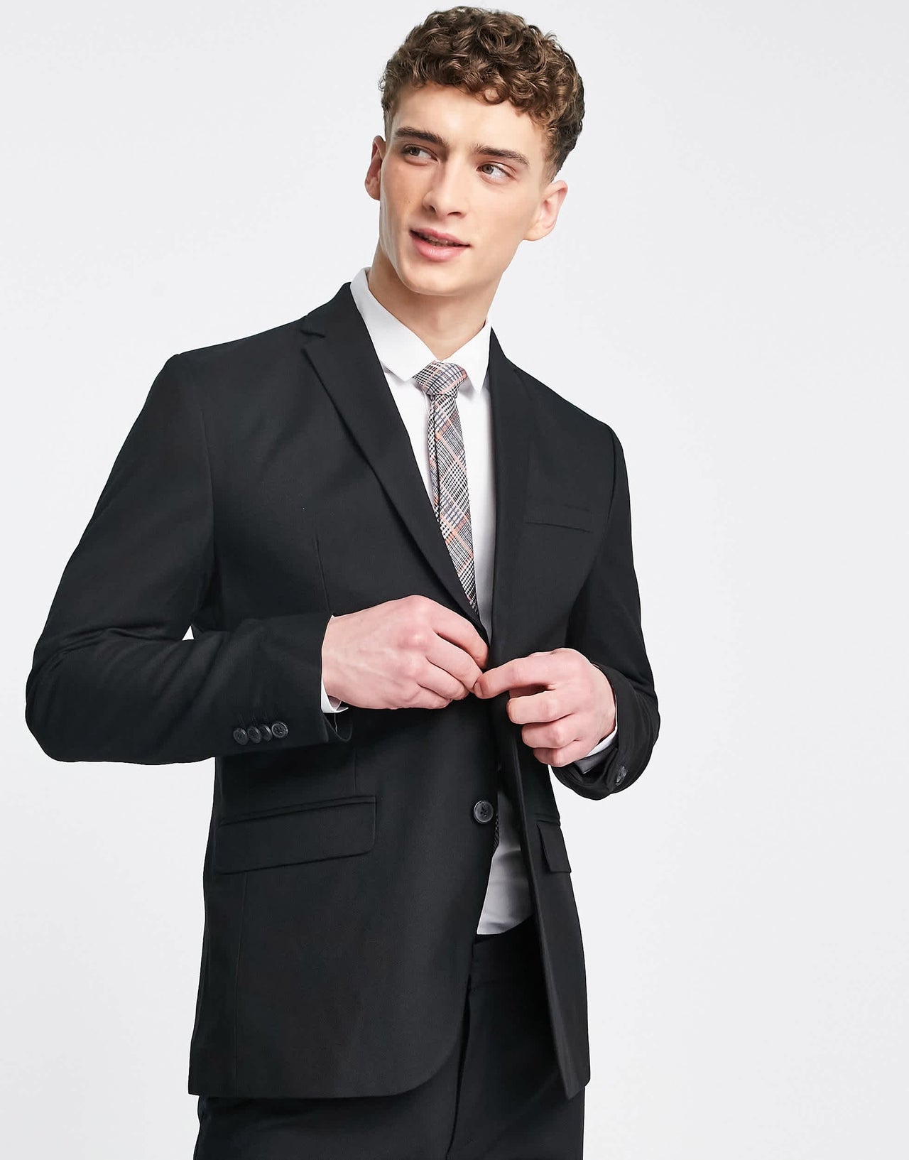 New Look skinny suit jacket in black