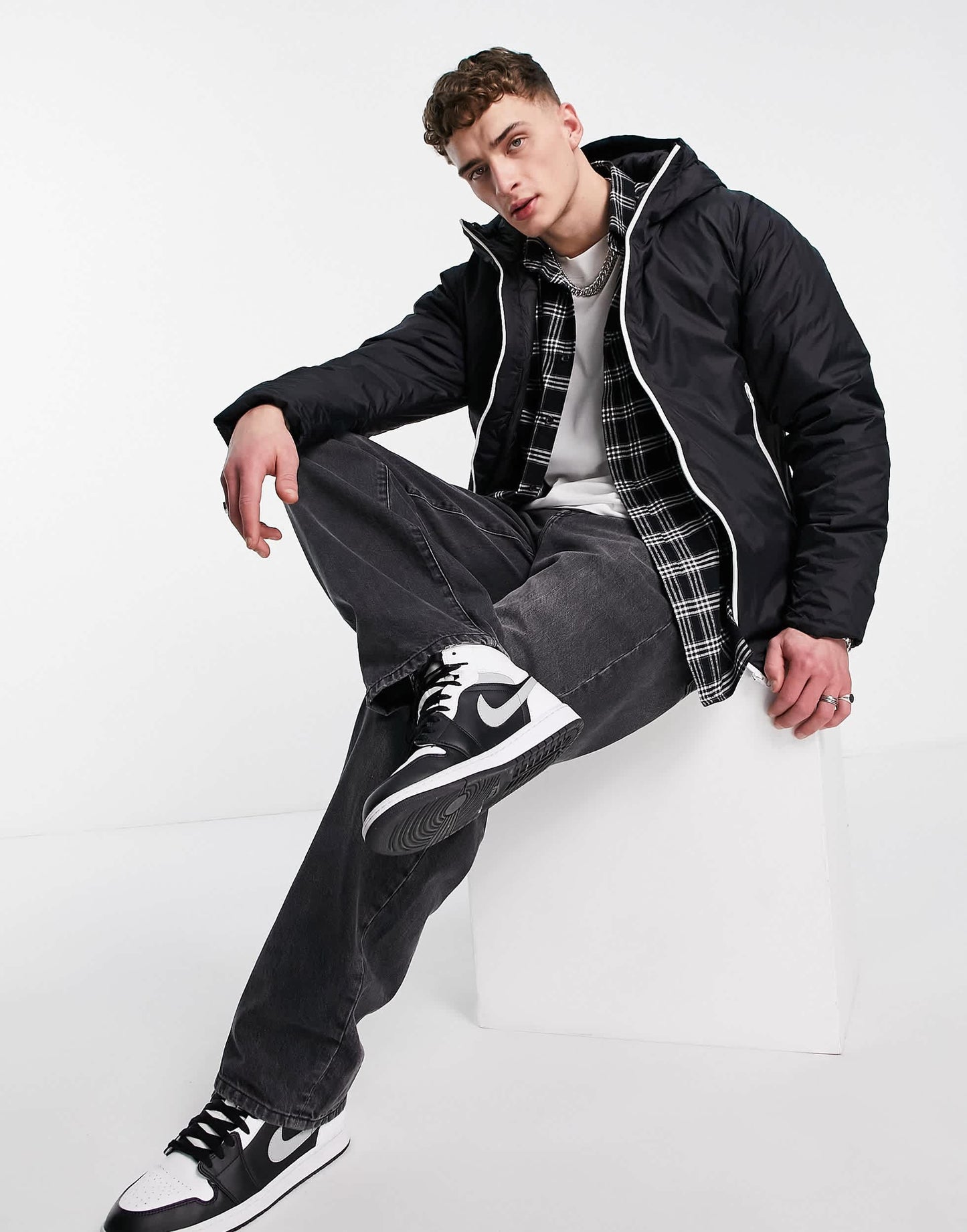 Pull&Bear lightweight jacket in black