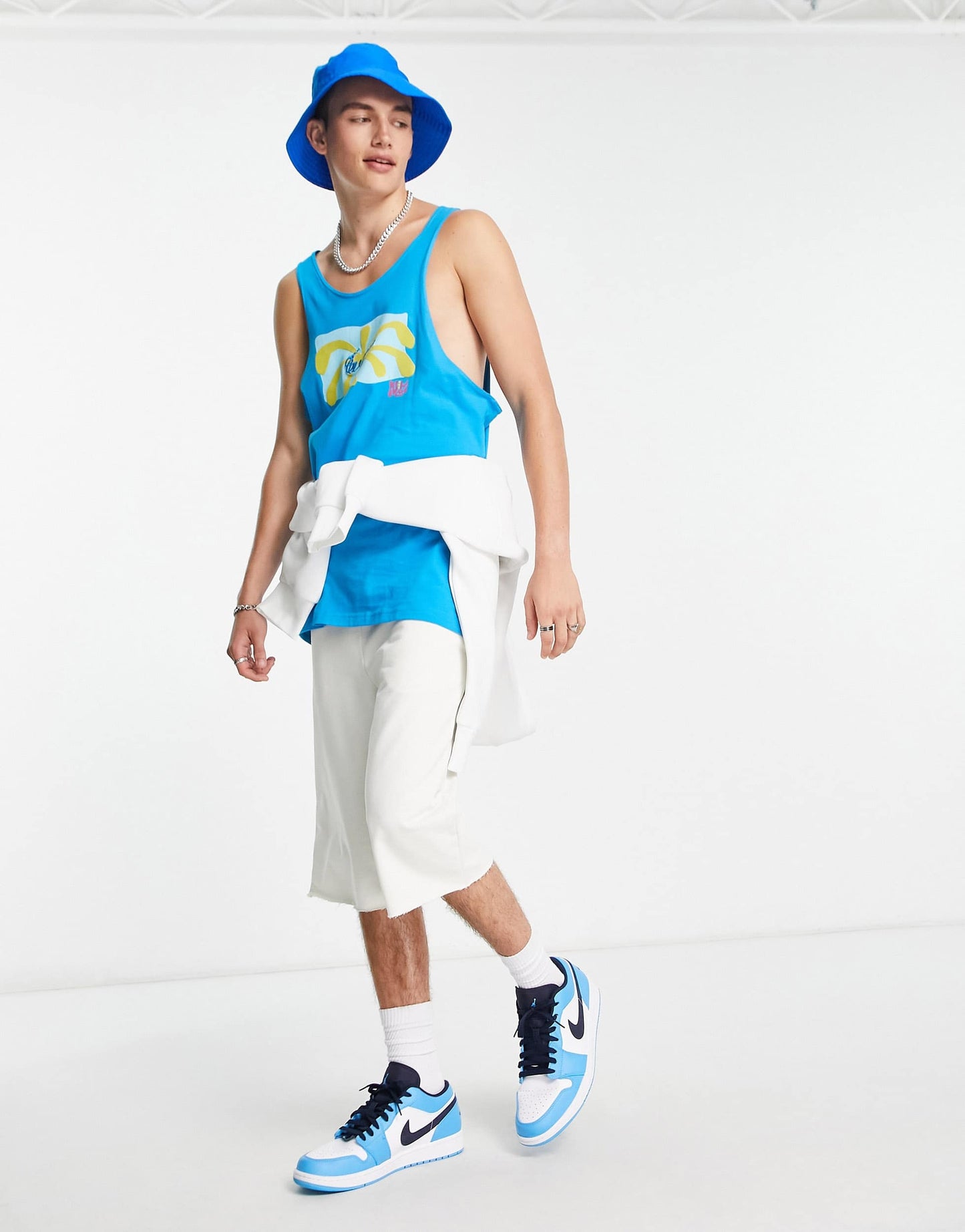 Nike Spring Break graphic logo tank top in blue