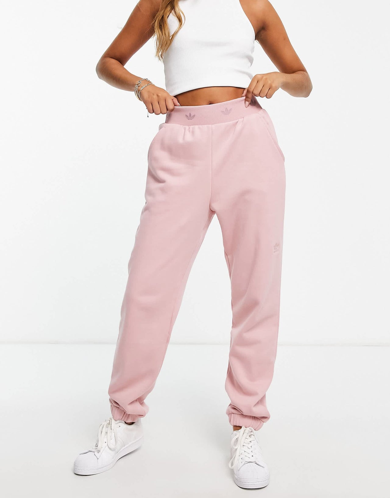 adidas Originals cuffed jogger in dusty pink