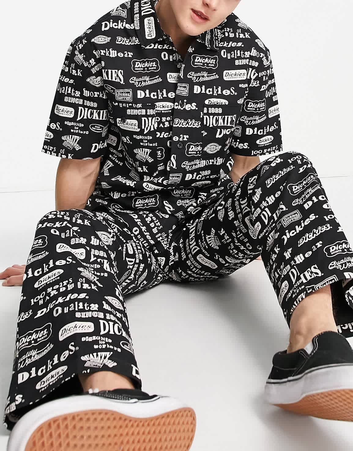 Dickies 100 AOP trousers in black