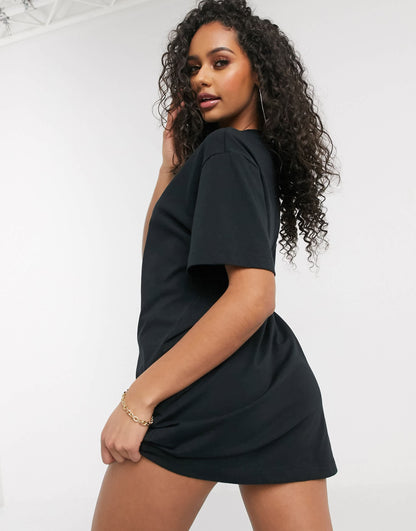 Nike mini swoosh oversized t-shirt dress in black